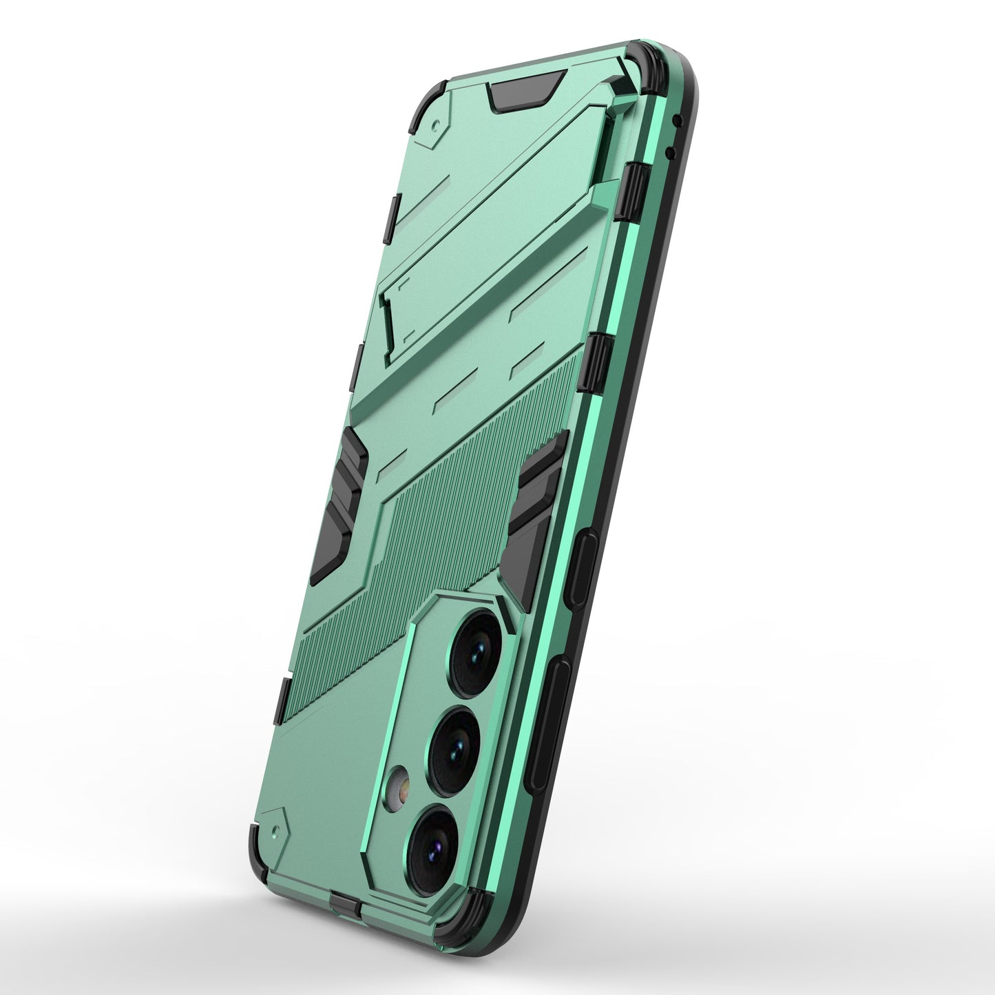 For Samsung Galaxy S24 Case PC+TPU Kickstand Phone Cover - Green