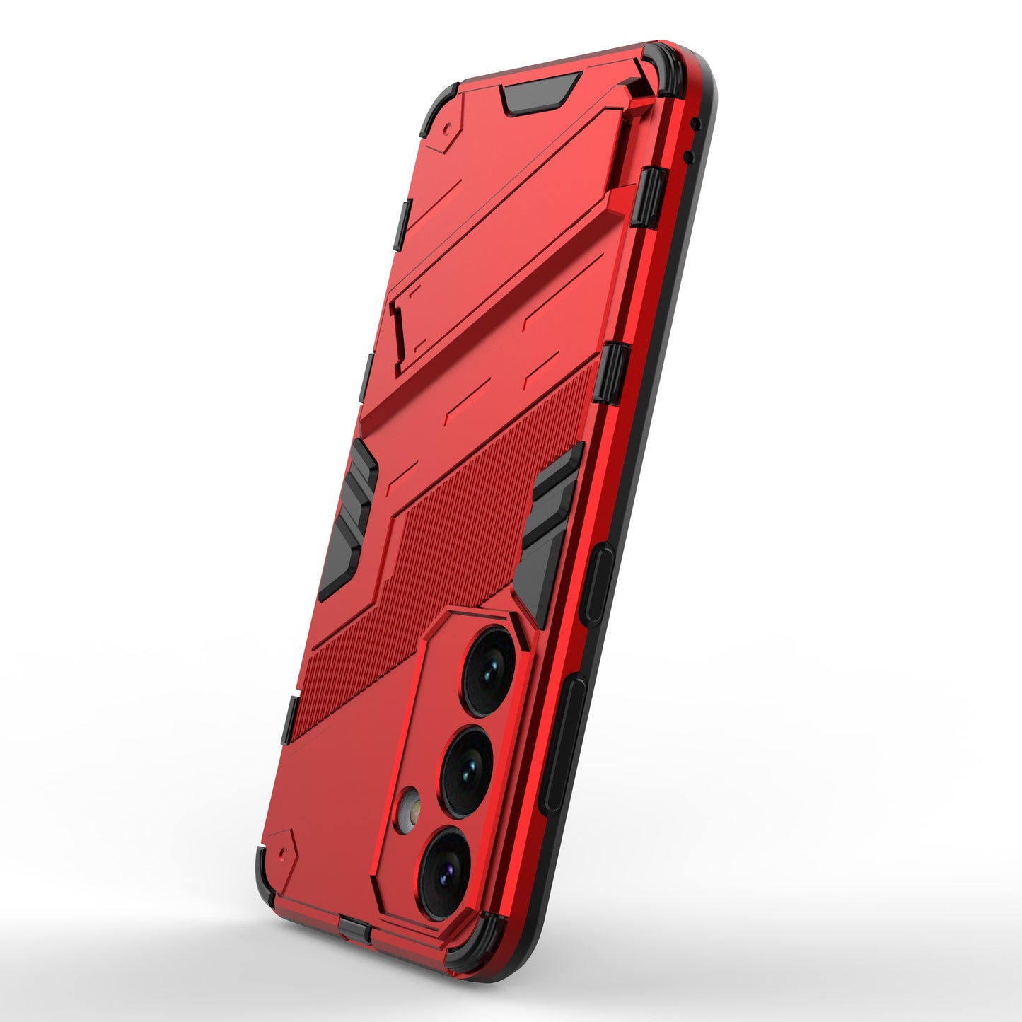 For Samsung Galaxy S24 Case PC+TPU Kickstand Phone Cover - Red