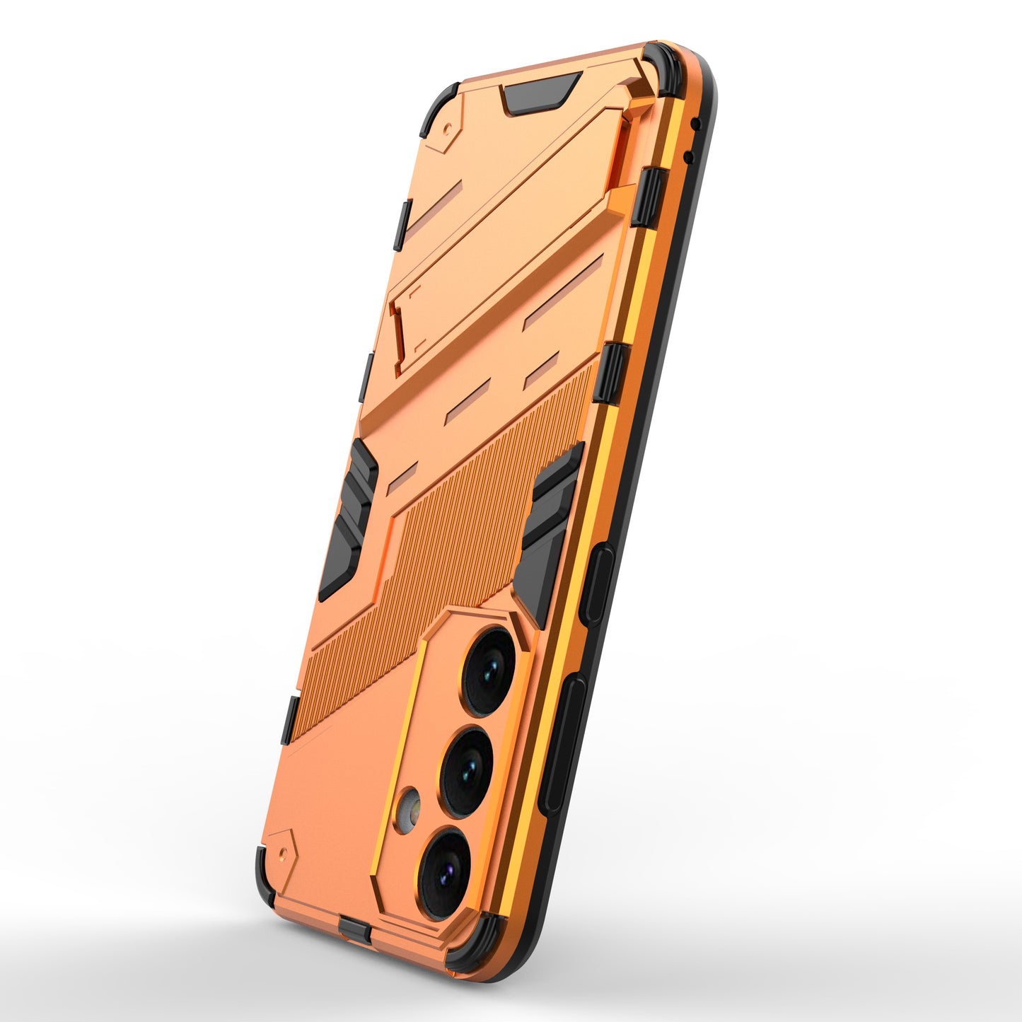 For Samsung Galaxy S24 Case PC+TPU Kickstand Phone Cover - Orange