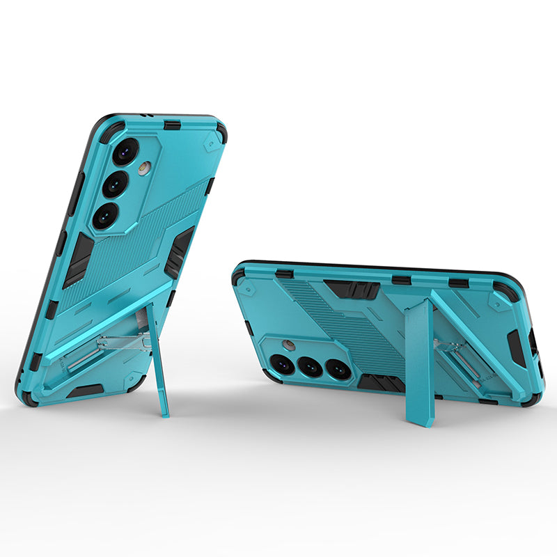 For Samsung Galaxy S24 Case PC+TPU Kickstand Phone Cover - Baby Blue