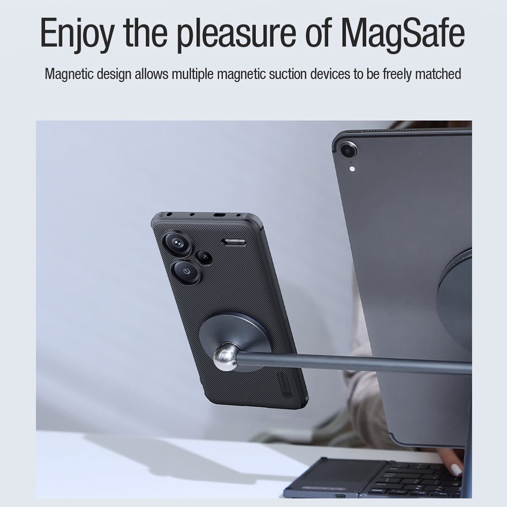 NILLKIN Frosted Shield Pro for Xiaomi Redmi Note 13 Pro+ 5G Case Magnetic Phone Cover - Black