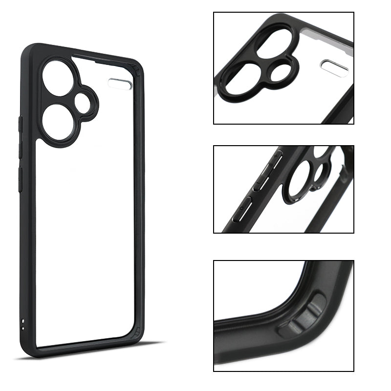 For Xiaomi Redmi Note 13 Pro+ 5G Slim-Fit TPU + PC Clear Phone Cover Dustproof Phone Shell Case