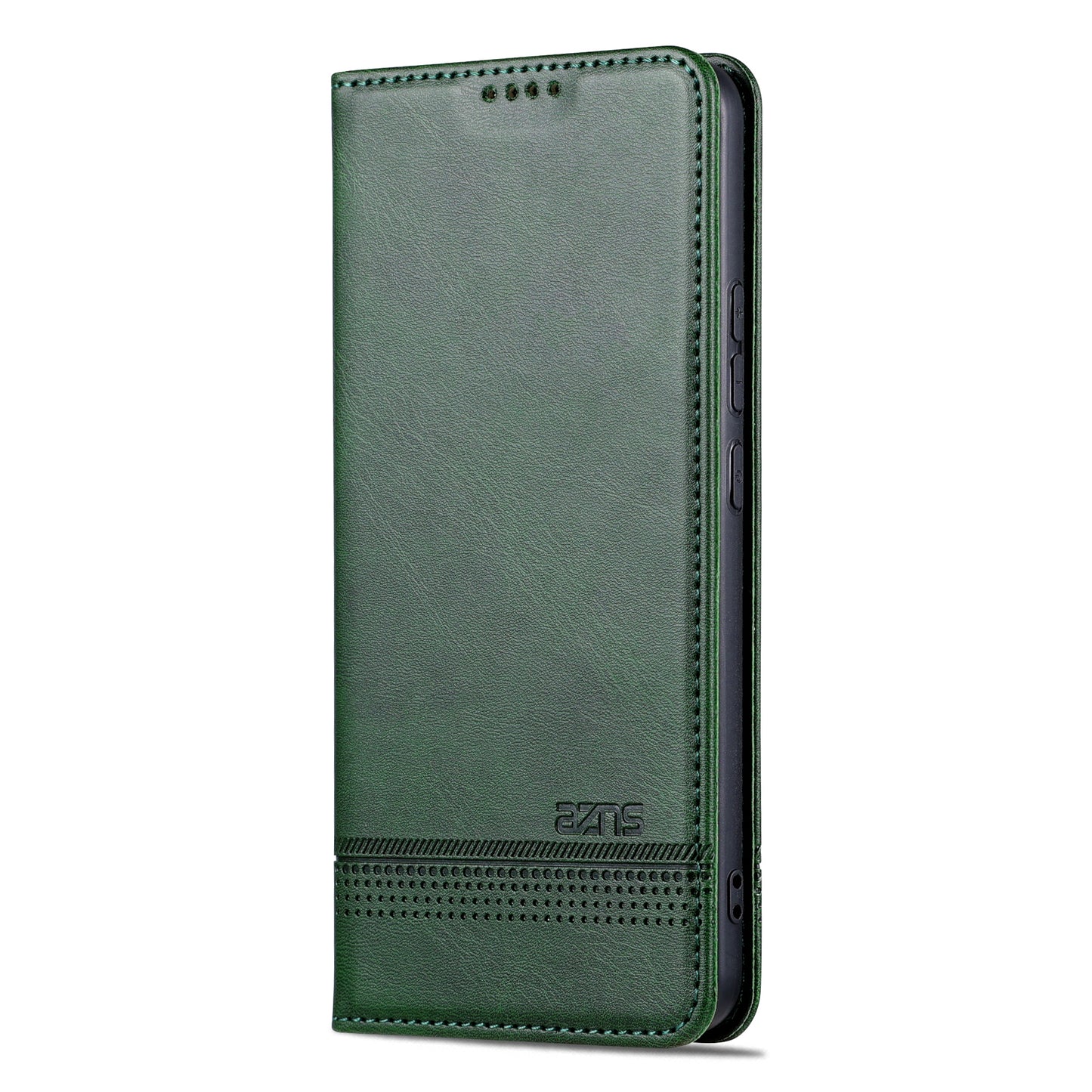 AZNS For Xiaomi Redmi Note 13 Pro+ 5G Case Cowhide Texture Leather Wallet Cover - Green