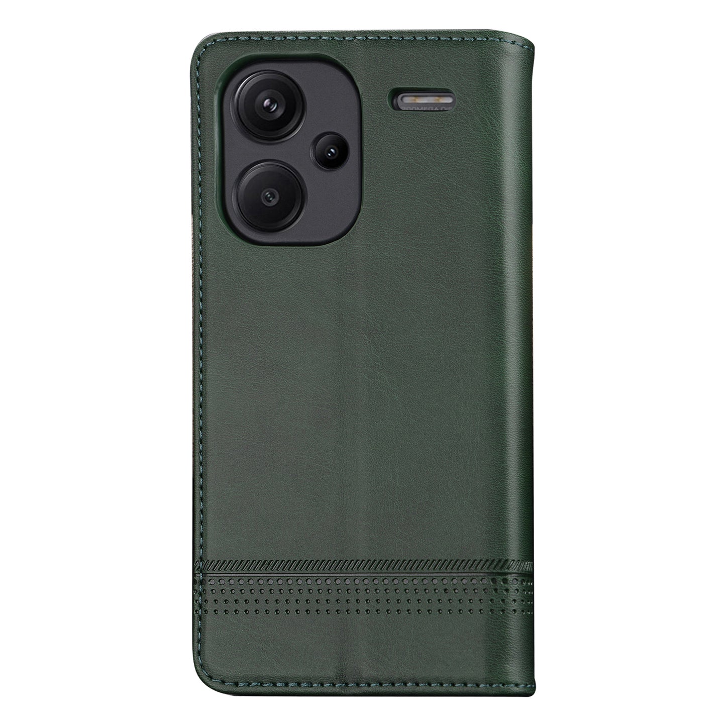 AZNS For Xiaomi Redmi Note 13 Pro+ 5G Case Cowhide Texture Leather Wallet Cover - Green