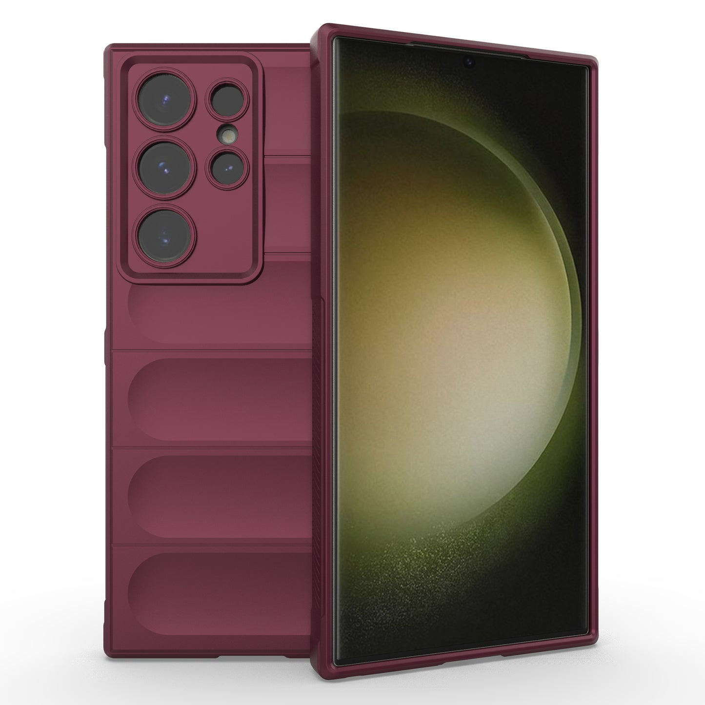 For Samsung Galaxy S24 Ultra Case Drop-proof Phone TPU Cover - Wine Red