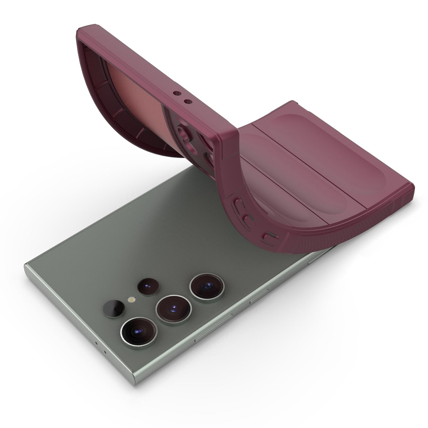 For Samsung Galaxy S24 Ultra Case Drop-proof Phone TPU Cover - Wine Red