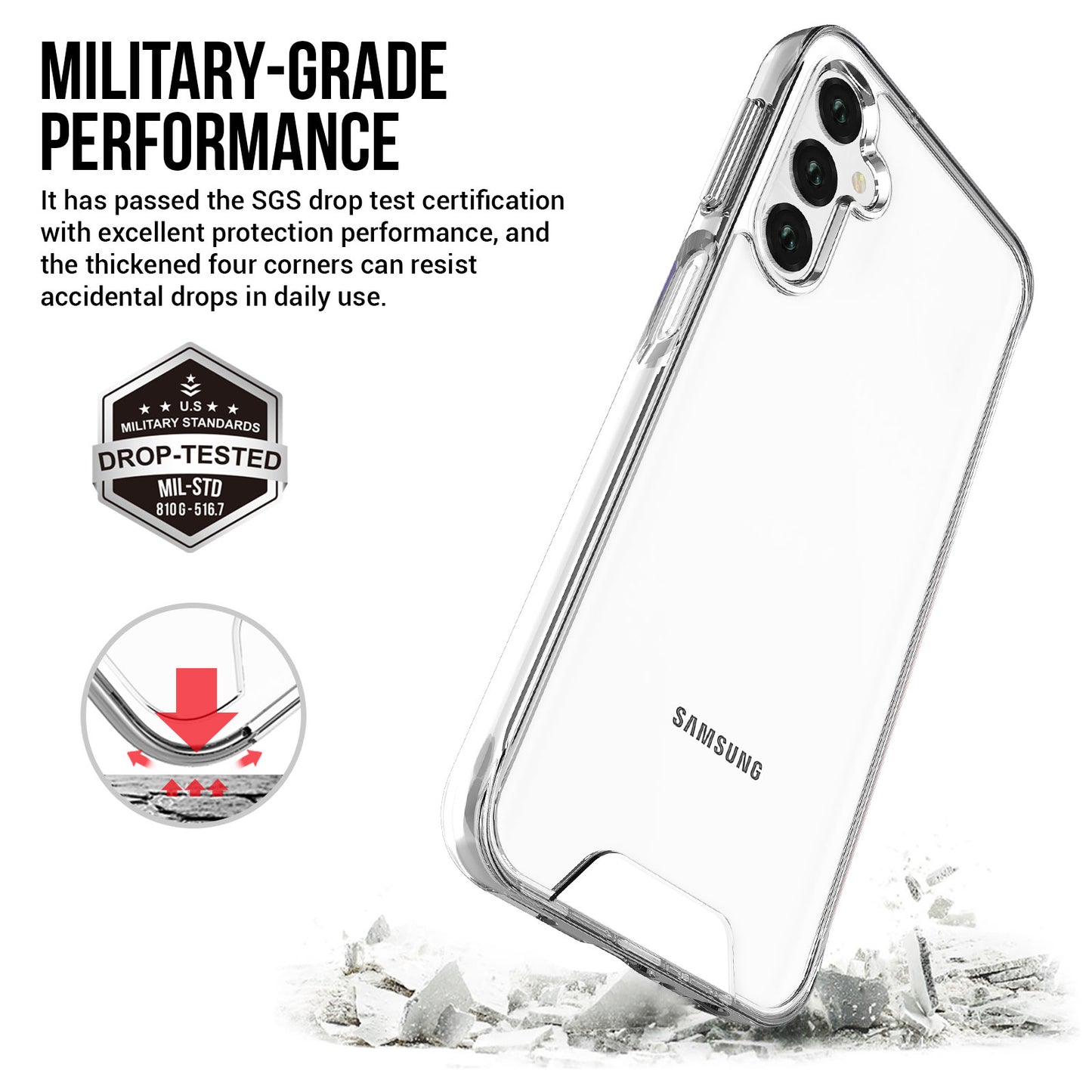 Space Series for Samsung Galaxy S24 Case Anti-yellowing Clear TPU+PC Military Grade Drop-proof Cover