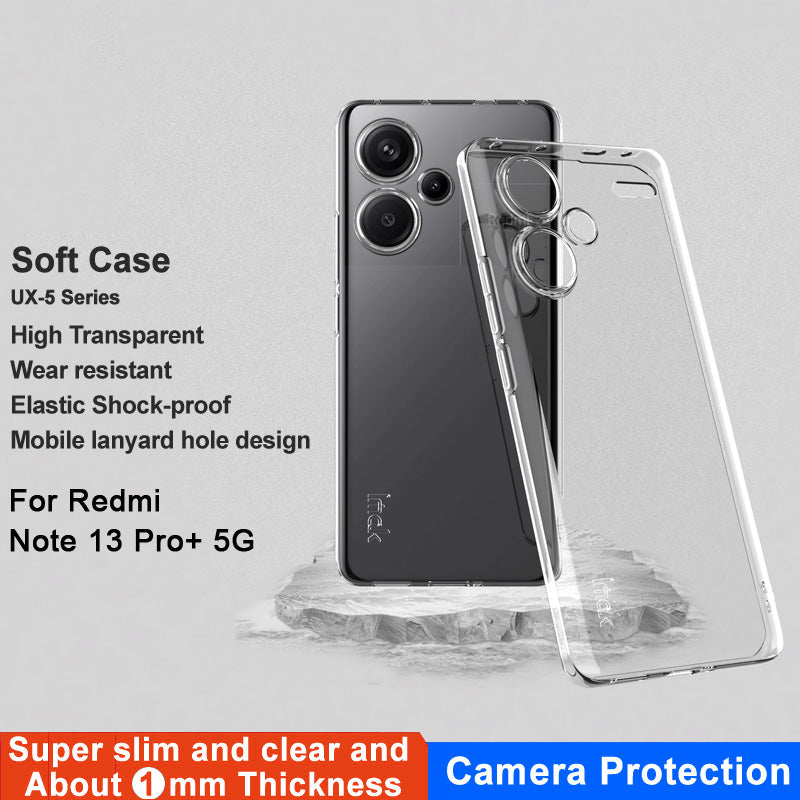 IMAK UX-5 Series for Xiaomi Redmi Note 13 Pro+ Case Clear Anti-scratch TPU Phone Cover