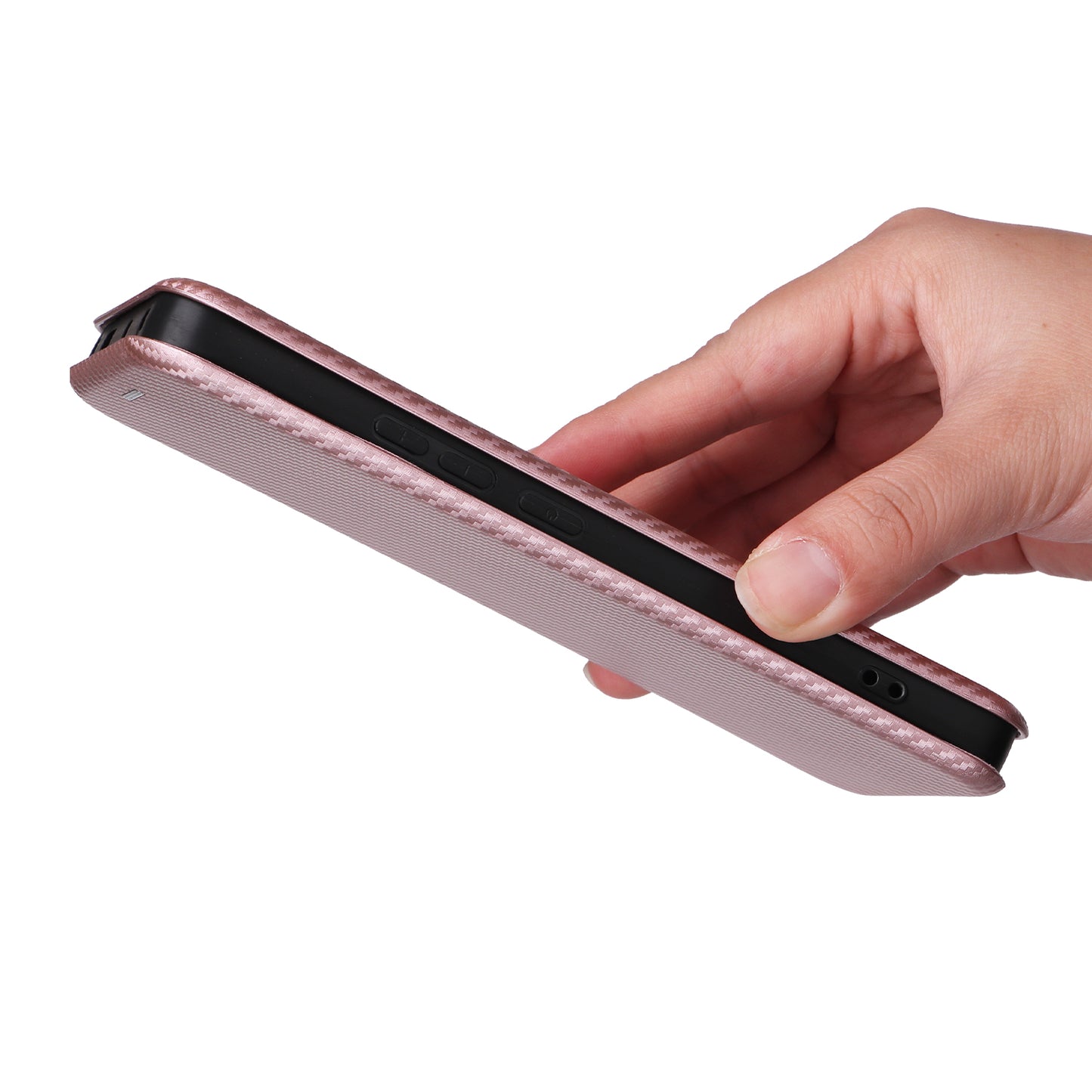 For Xiaomi Redmi Note 13 Pro+ 5G Case Stand Phone Leather Cover with Card Holder - Rose Gold