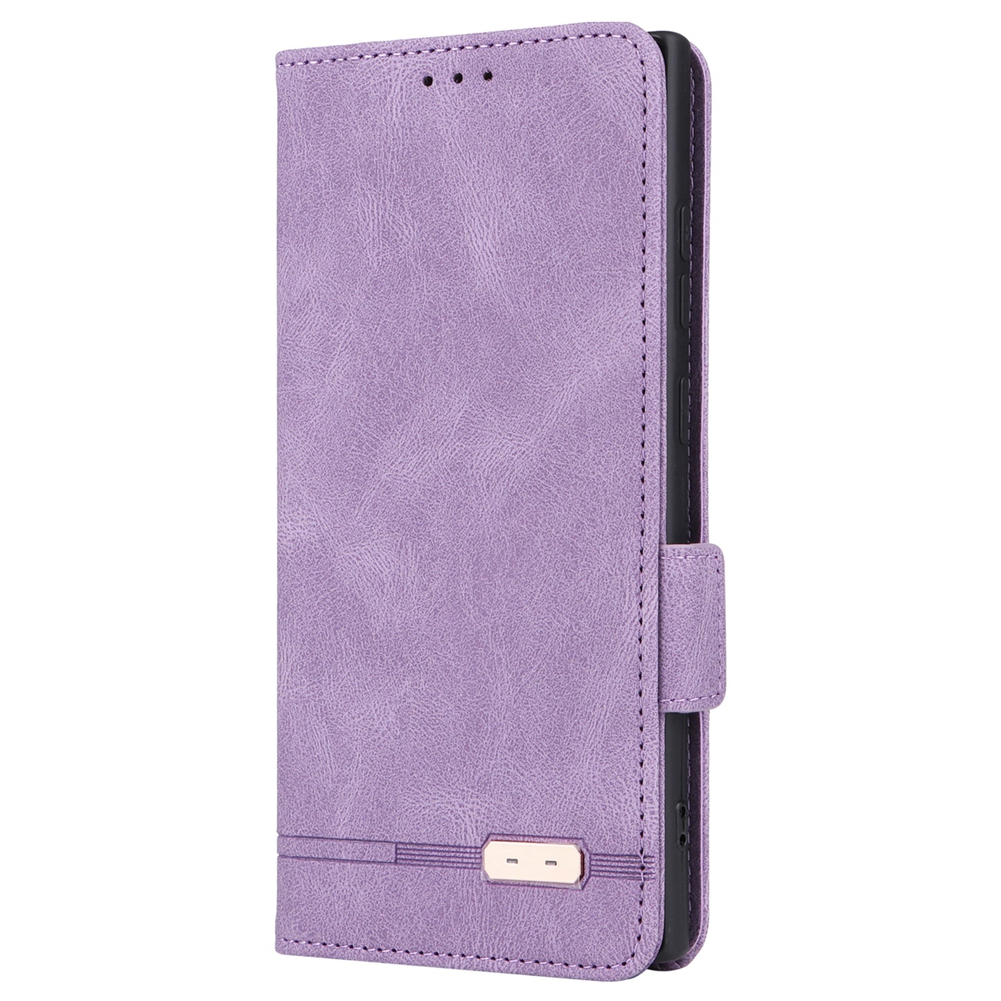 For Samsung Galaxy S24 Ultra Case Hardware Decor Anti-scratch PU Leather Phone Cover - Purple