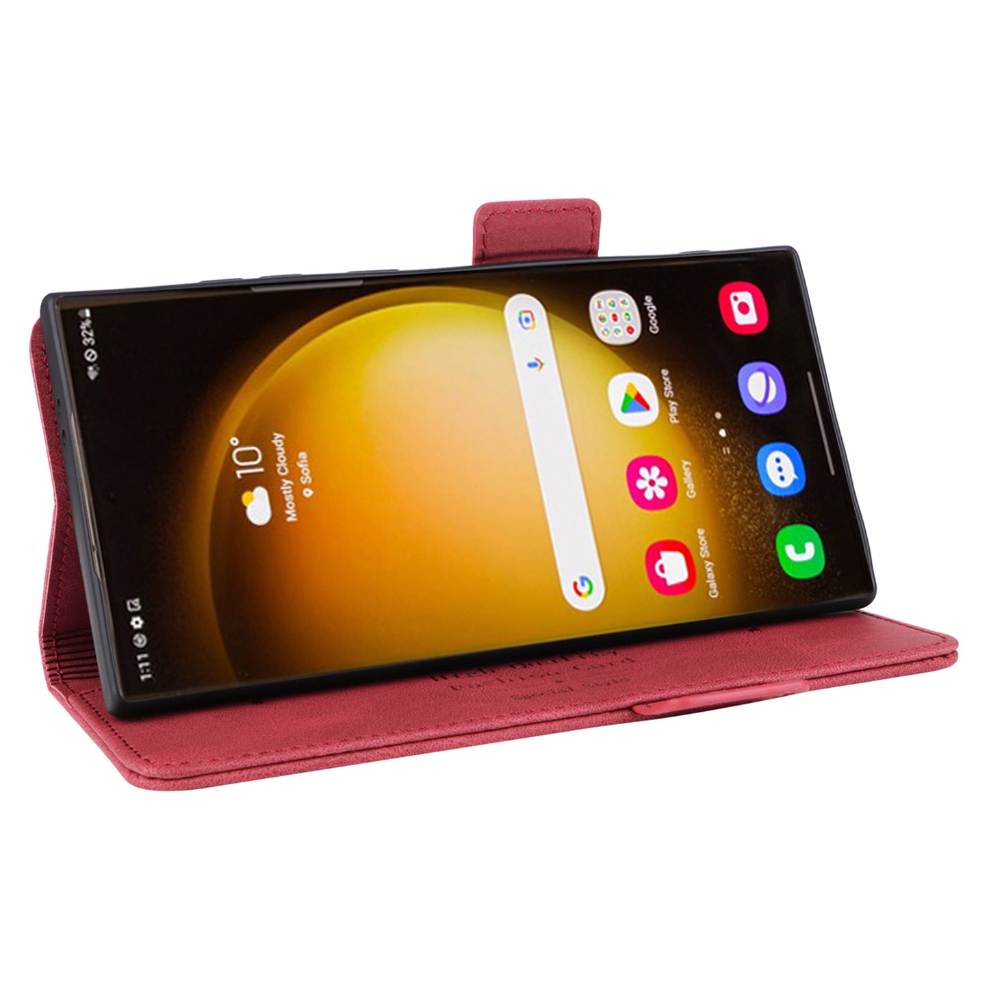 For Samsung Galaxy S24 Ultra Case Hardware Decor Anti-scratch PU Leather Phone Cover - Rose