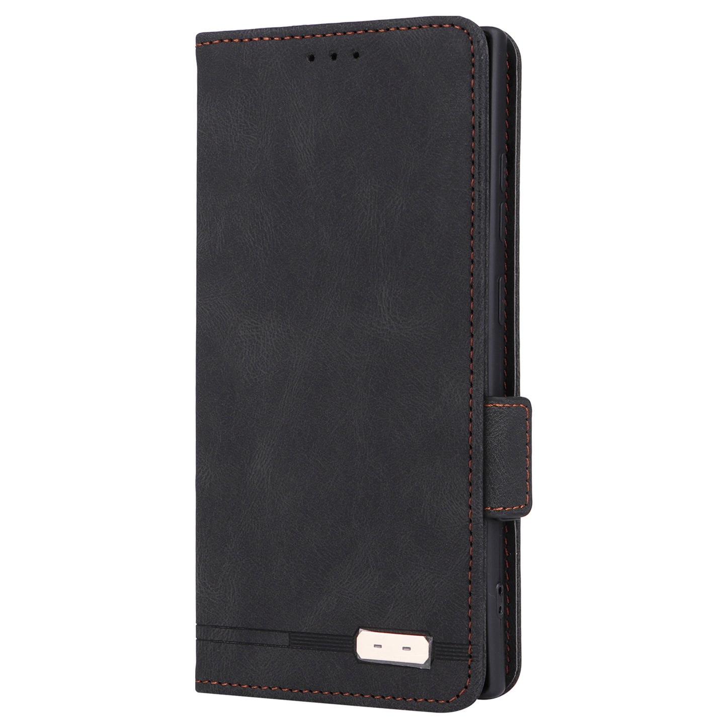 For Samsung Galaxy S24 Ultra Case Hardware Decor Anti-scratch PU Leather Phone Cover - Black