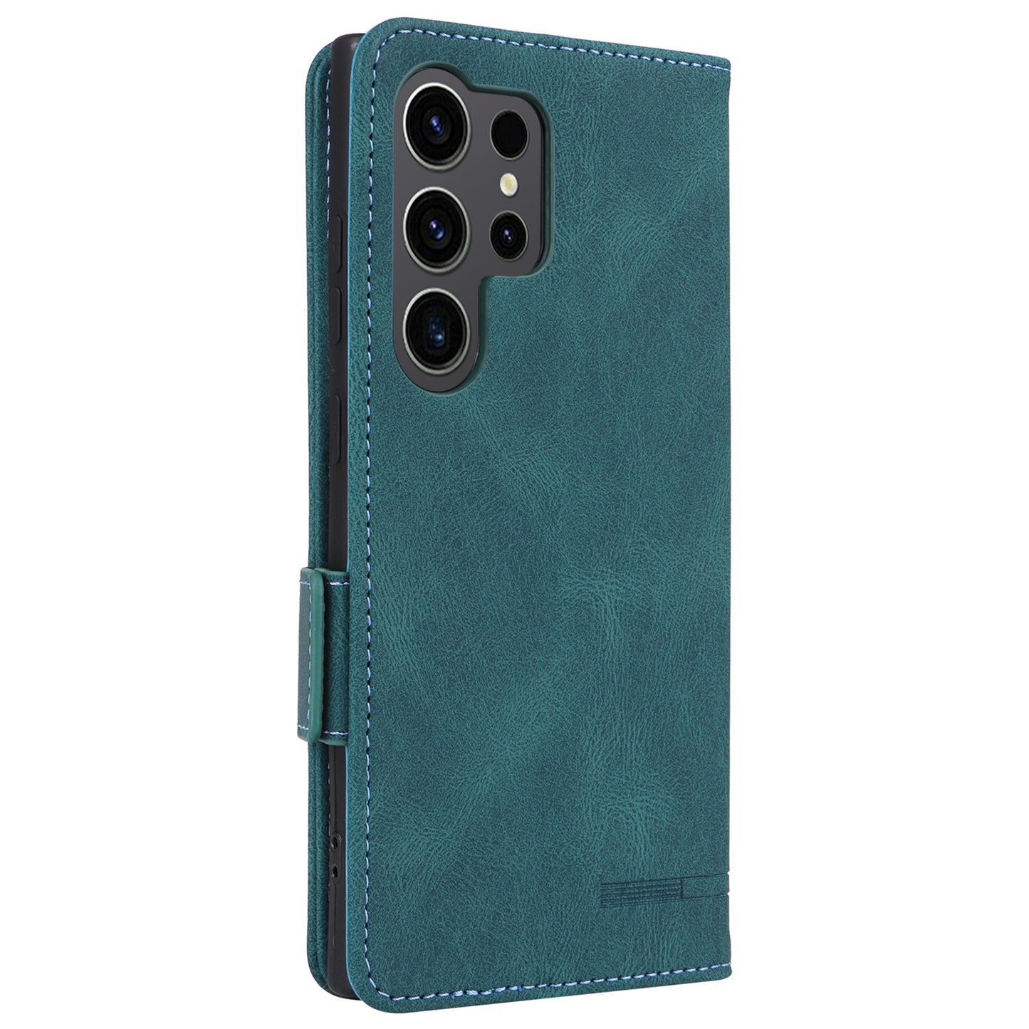 For Samsung Galaxy S24 Ultra Case Hardware Decor Anti-scratch PU Leather Phone Cover - Blue