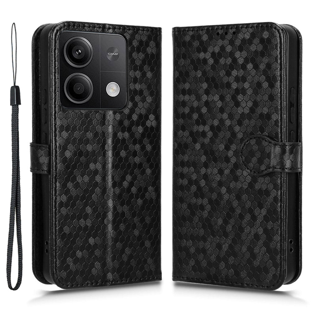 For Xiaomi Redmi Note 13 5G / 13 5G (China) Case Anti-scratch PU Leather Imprinted Wallet Cell Phone Protector - Black