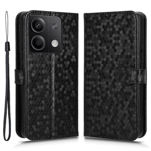 For Xiaomi Redmi Note 13 5G / 13 5G (China) Case Anti-scratch PU Leather Imprinted Wallet Cell Phone Protector - Black