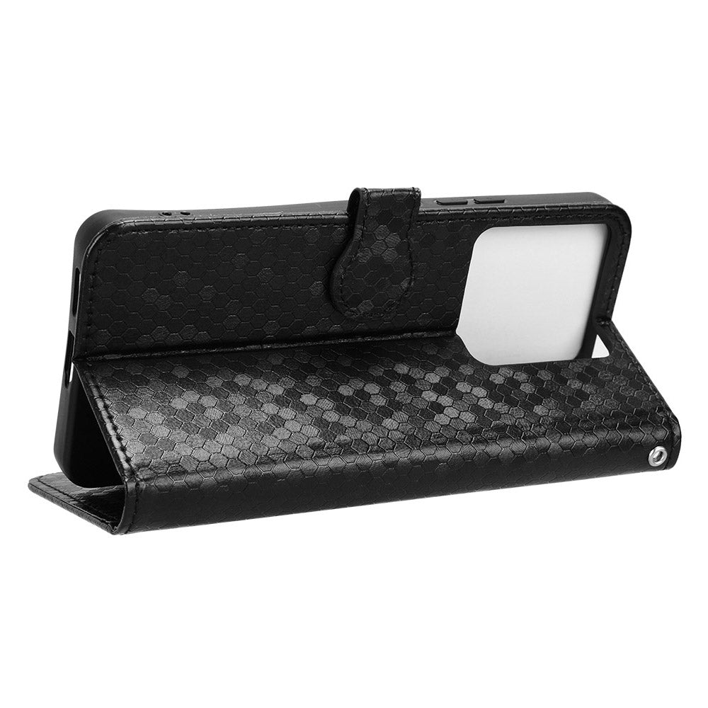 For Xiaomi Redmi Note 13 5G / 13 5G (China) Case Anti-scratch PU Leather Imprinted Wallet Cell Phone Protector - Black
