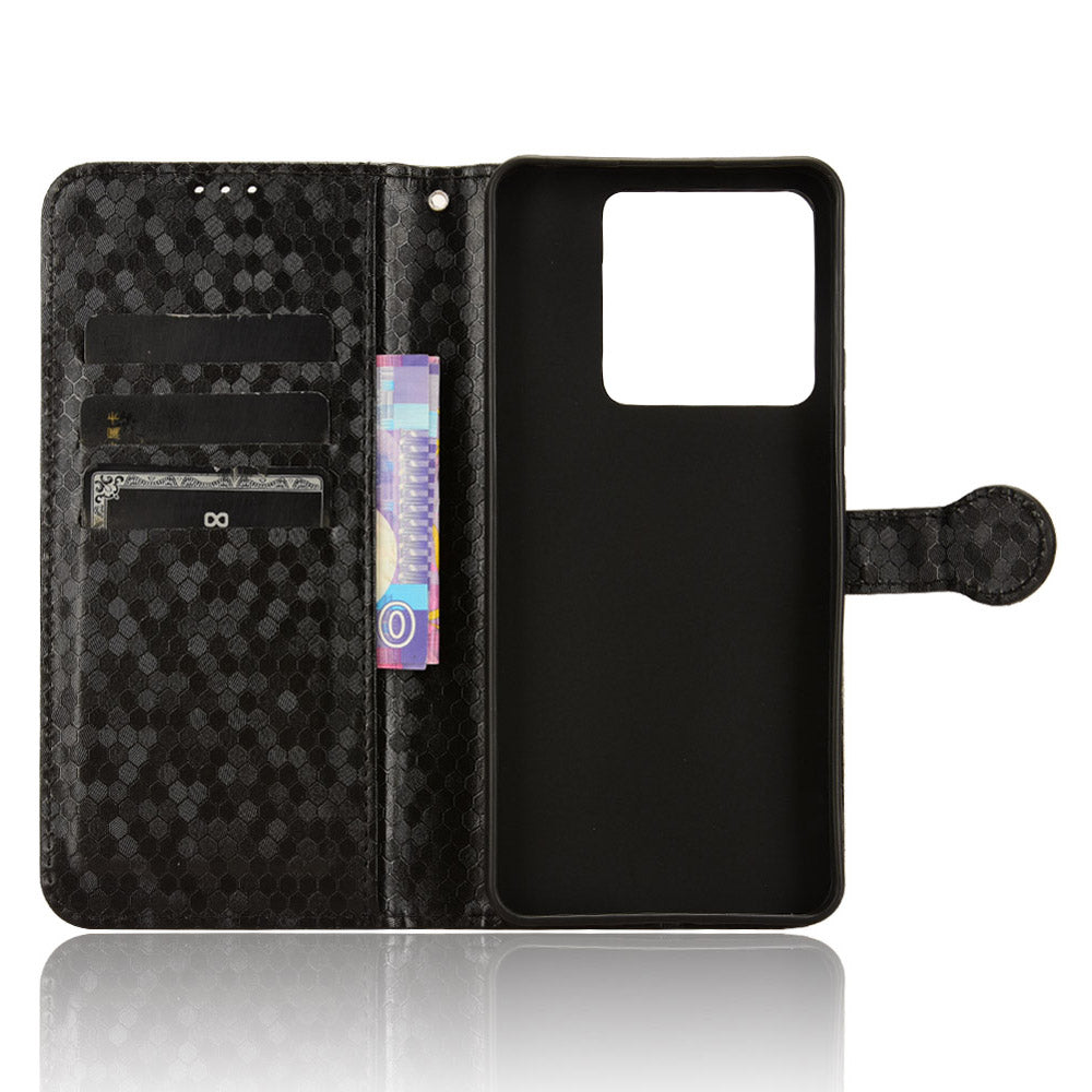 For Xiaomi Redmi Note 13 5G / 13 5G (China) Case Anti-scratch PU Leather Imprinted Wallet Cell Phone Protector - Black