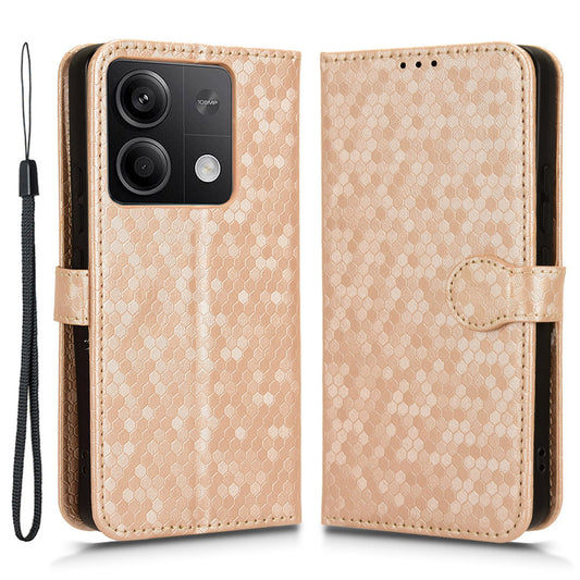 For Xiaomi Redmi Note 13 5G / 13 5G (China) Case Anti-scratch PU Leather Imprinted Wallet Cell Phone Protector - Rose Gold
