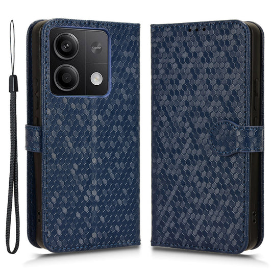 For Xiaomi Redmi Note 13 5G / 13 5G (China) Case Anti-scratch PU Leather Imprinted Wallet Cell Phone Protector - Dark Blue