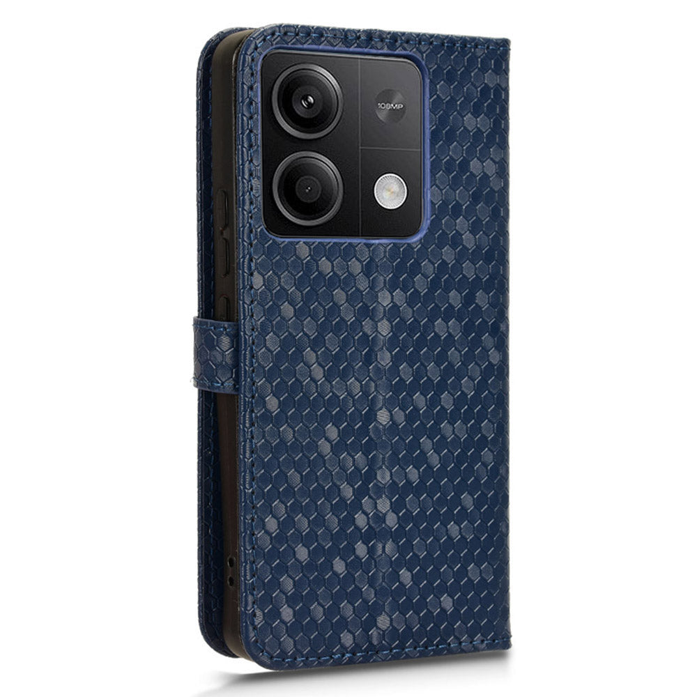 For Xiaomi Redmi Note 13 5G / 13 5G (China) Case Anti-scratch PU Leather Imprinted Wallet Cell Phone Protector - Dark Blue