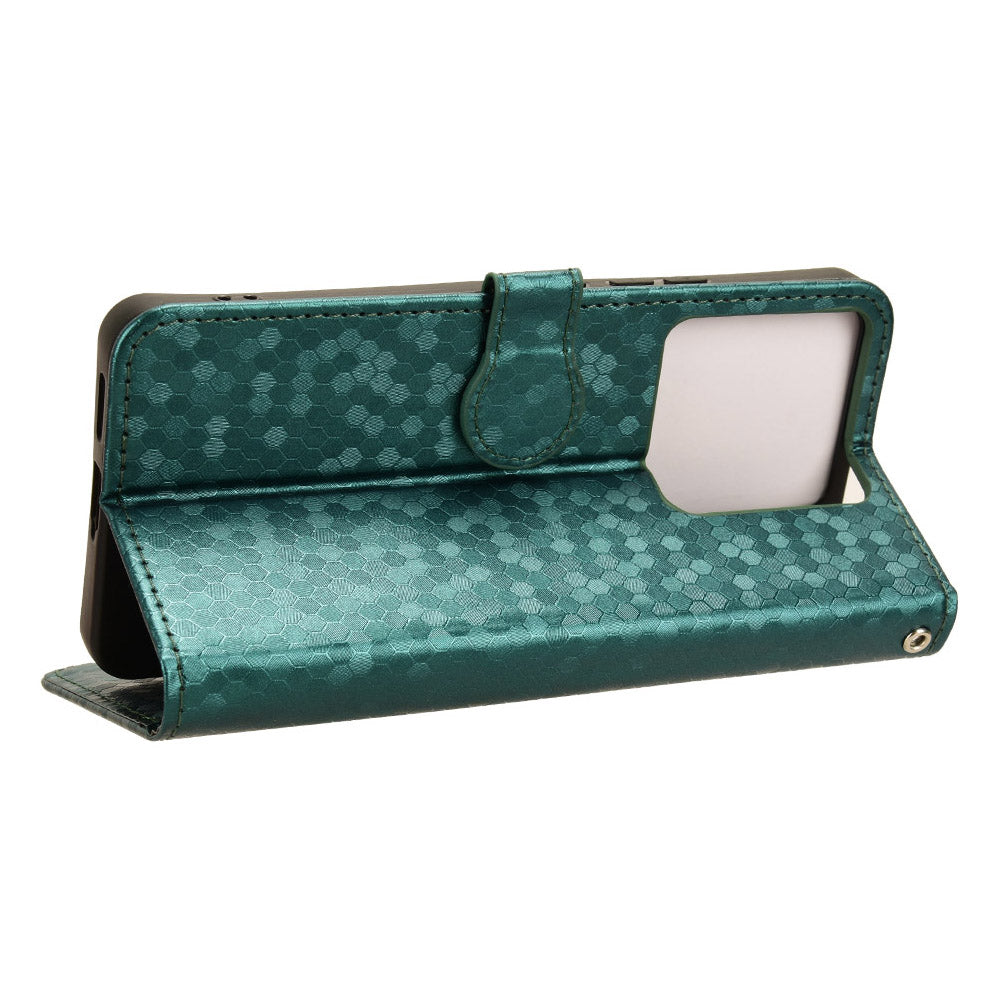 For Xiaomi Redmi Note 13 5G / 13 5G (China) Case Anti-scratch PU Leather Imprinted Wallet Cell Phone Protector - Green