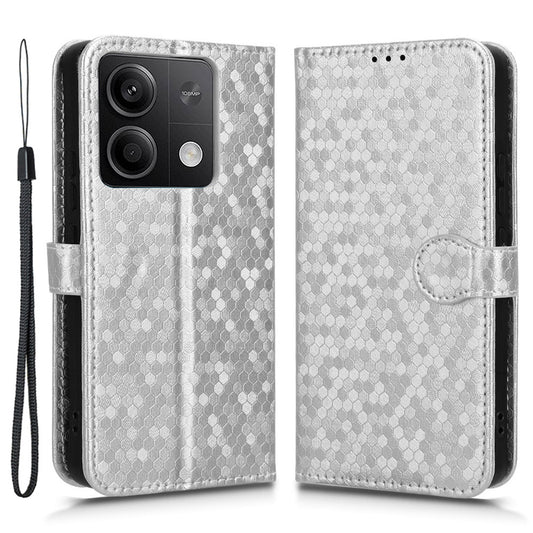 For Xiaomi Redmi Note 13 5G / 13 5G (China) Case Anti-scratch PU Leather Imprinted Wallet Cell Phone Protector - Silver