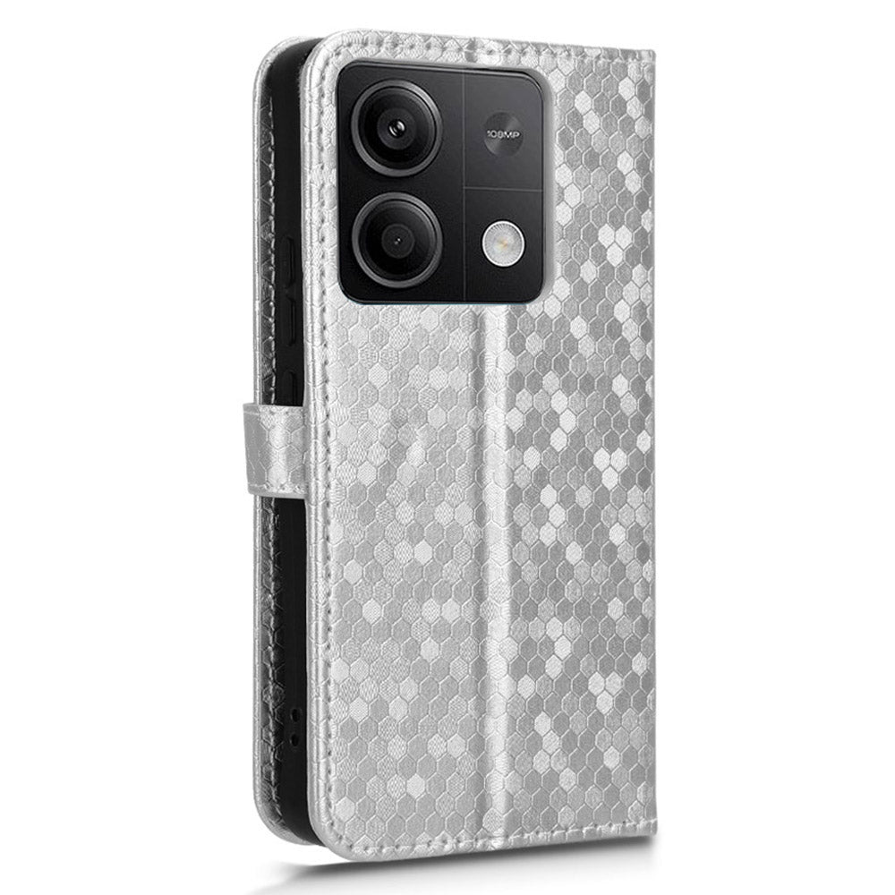 For Xiaomi Redmi Note 13 5G / 13 5G (China) Case Anti-scratch PU Leather Imprinted Wallet Cell Phone Protector - Silver
