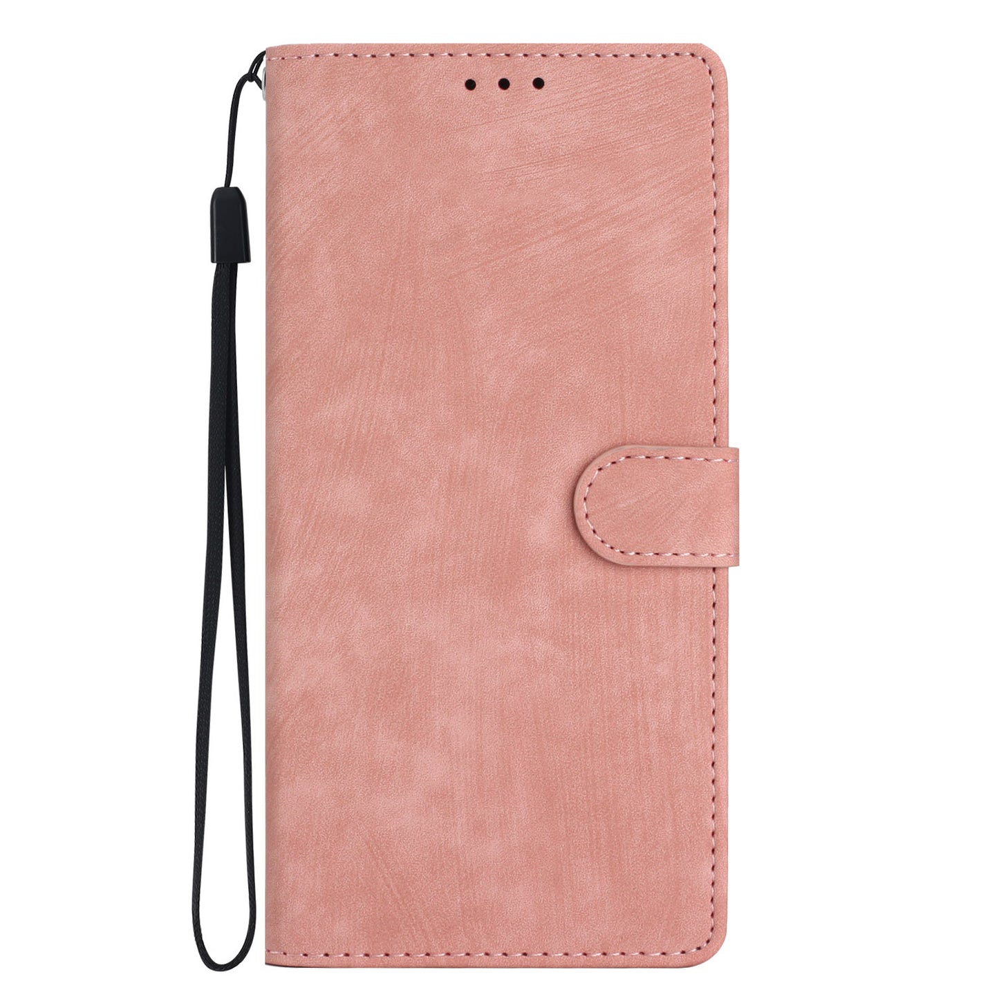 For Samsung Galaxy S24+ Case Solid Color Leather Stand Phone Cover - Rose Gold