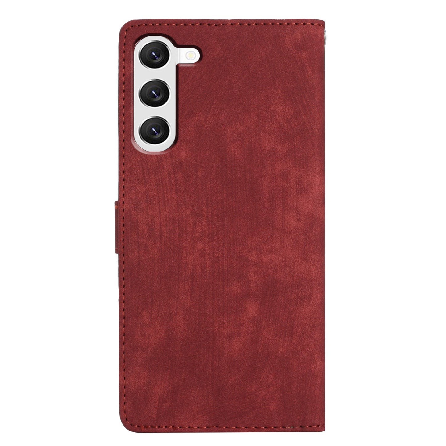 For Samsung Galaxy S24 Case Leather Wallet Stand Phone Cover - Red
