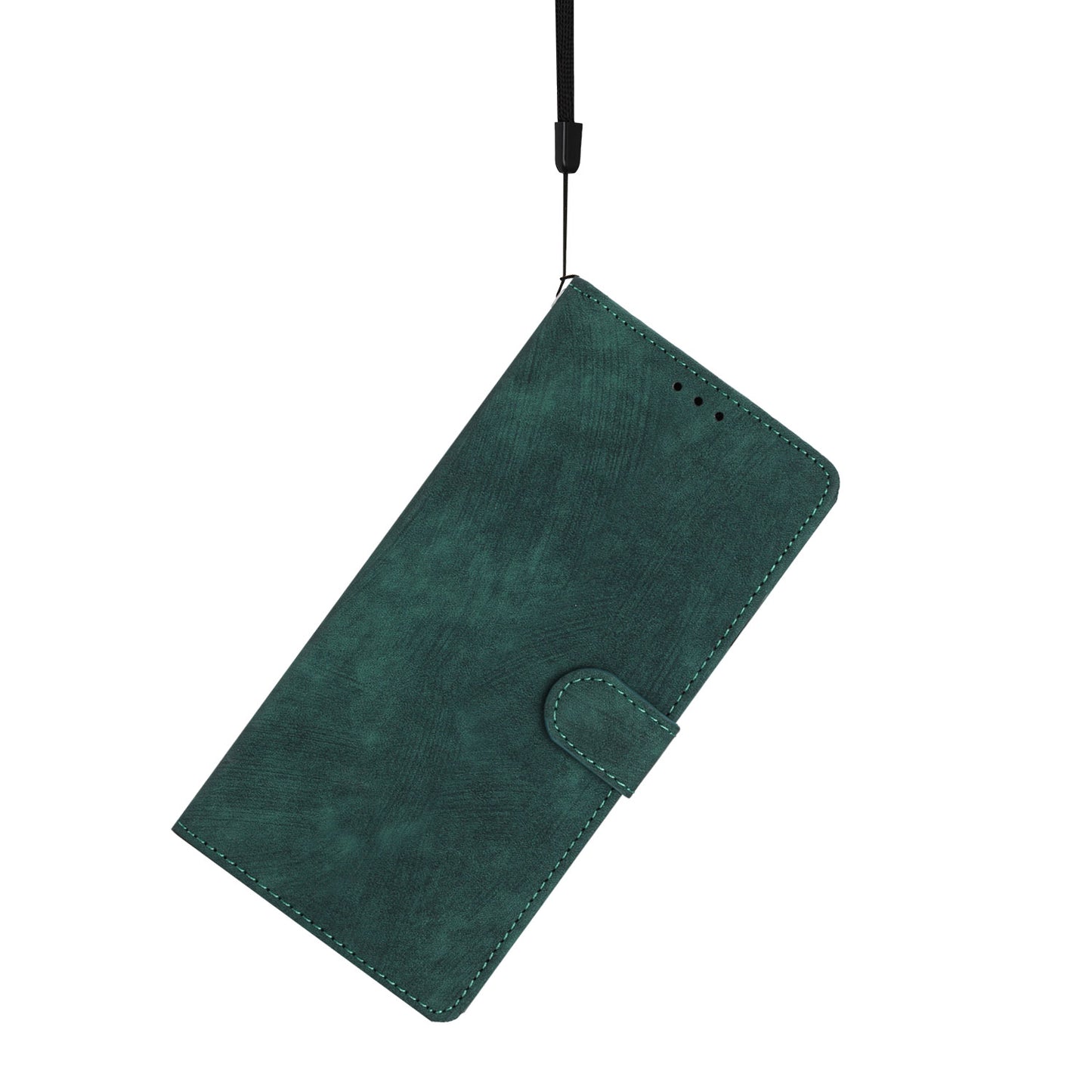 For Samsung Galaxy S24 Ultra Case Skin-touch Wallet Leather Phone Cover - Green