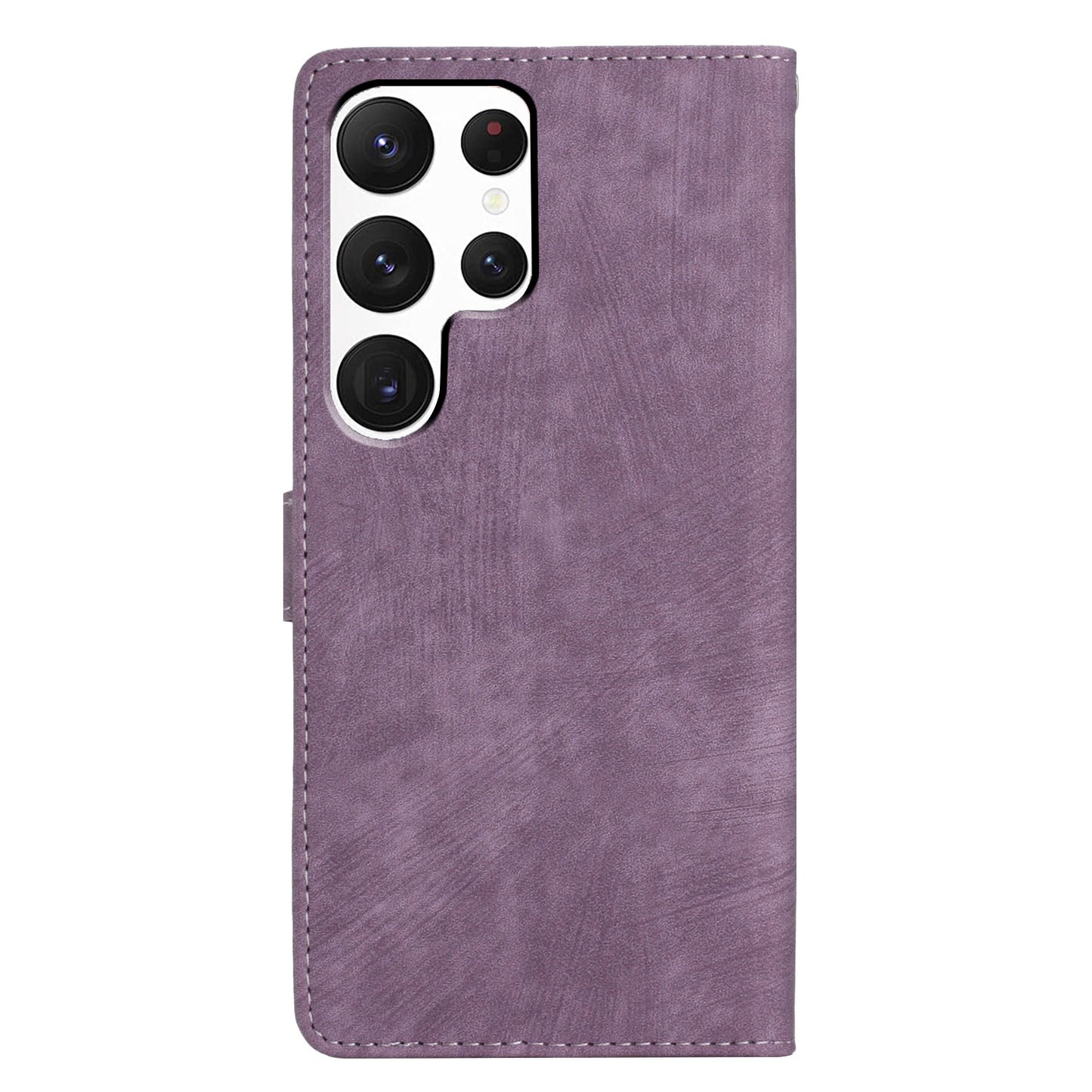 For Samsung Galaxy S24 Ultra Case Skin-touch Wallet Leather Phone Cover - Purple