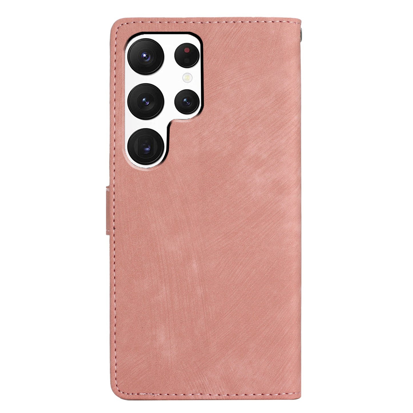 For Samsung Galaxy S24 Ultra Case Skin-touch Wallet Leather Phone Cover - Pink