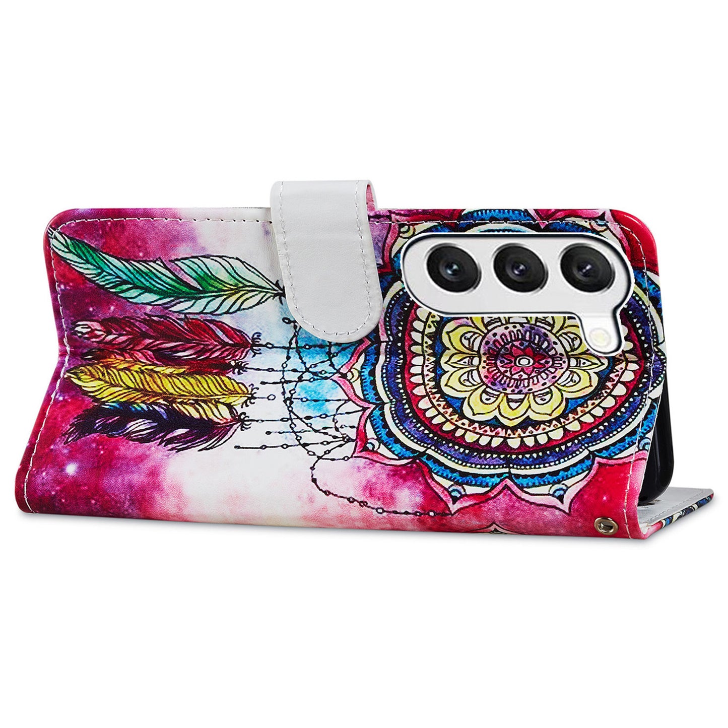 For Samsung Galaxy S24 Case Pattern Printing PU Leather Stand Phone Cover - Dream Catcher