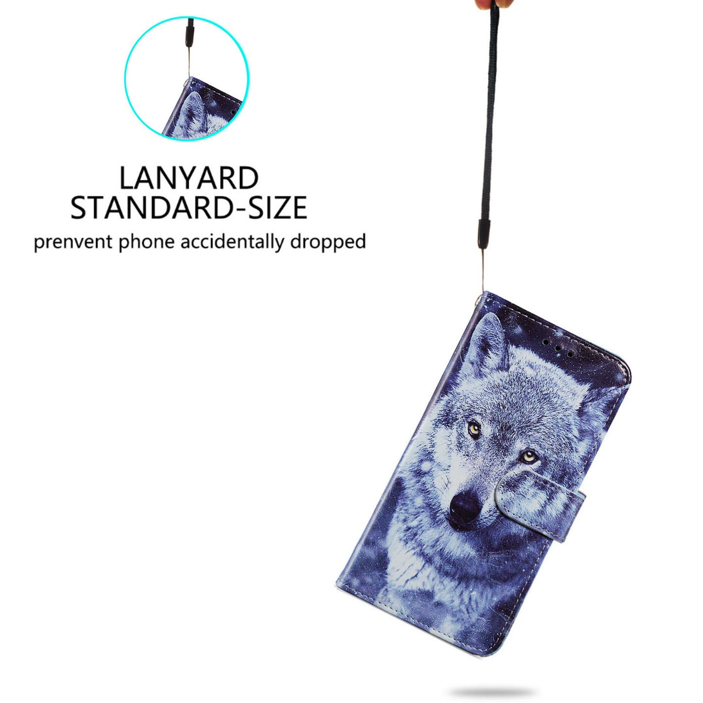 For Samsung Galaxy S24 Case Pattern Printing PU Leather Stand Phone Cover - White Wolf