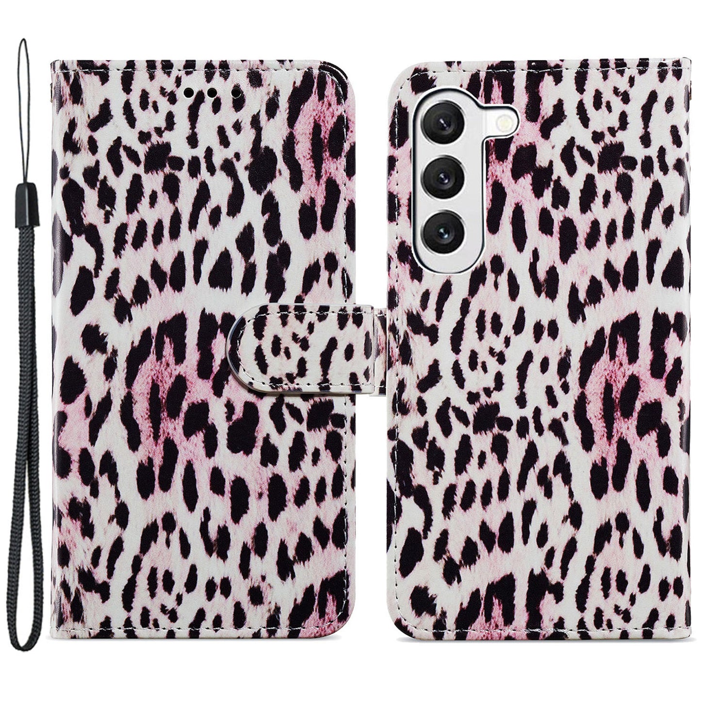 For Samsung Galaxy S24 Case Pattern Printing PU Leather Stand Phone Cover - Leopard