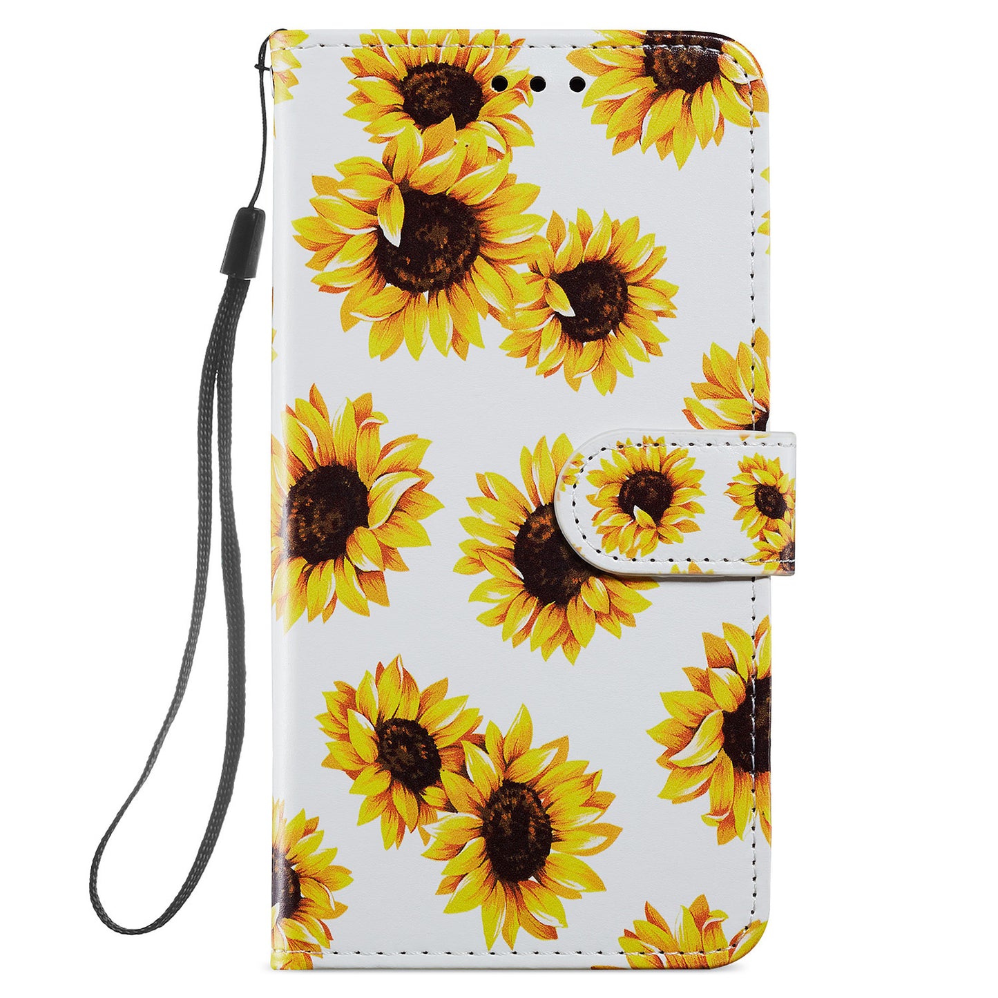 For Samsung Galaxy S24 Case Pattern Printing PU Leather Stand Phone Cover - Sunflower