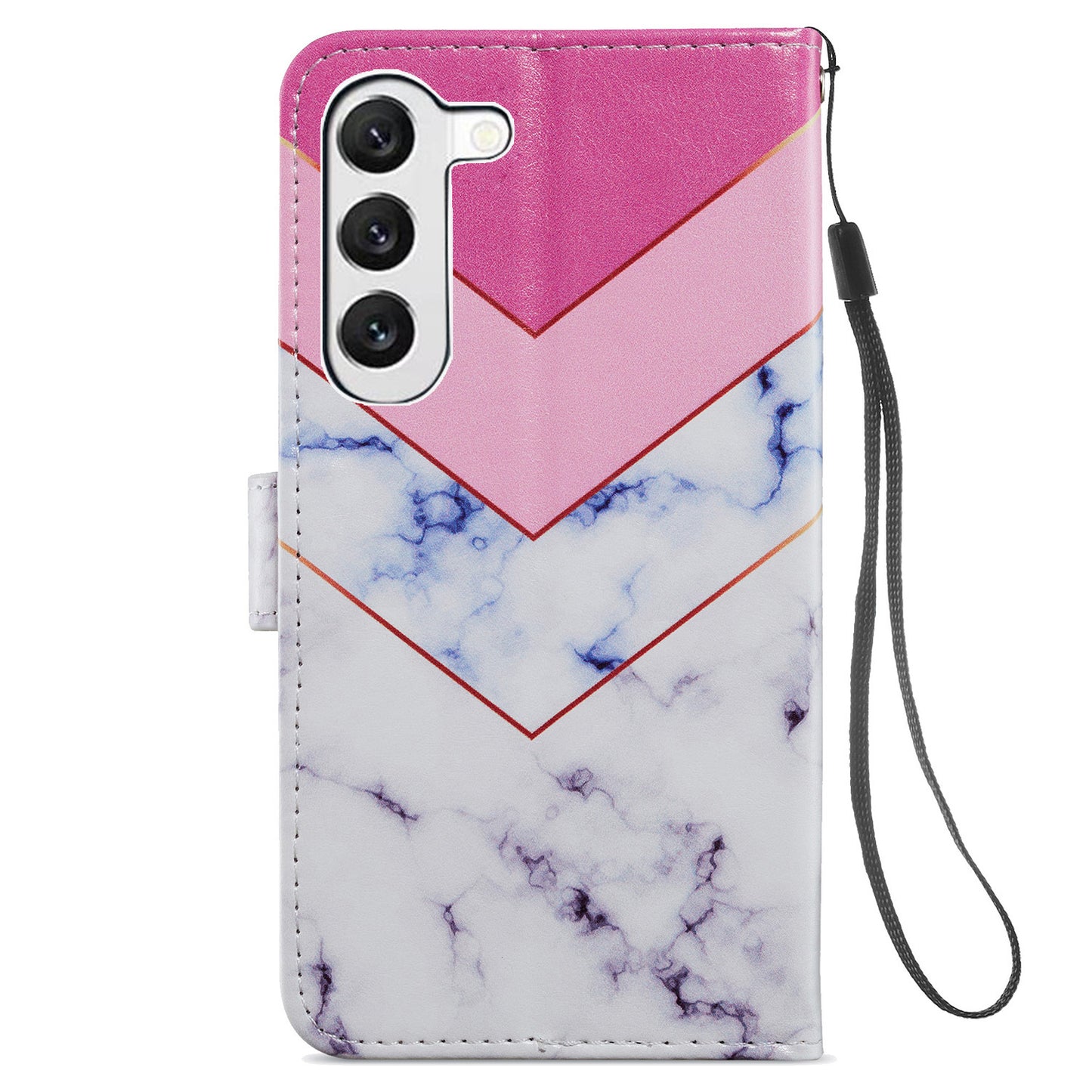 For Samsung Galaxy S24 Case Pattern Printing PU Leather Stand Phone Cover - Smoke Marble