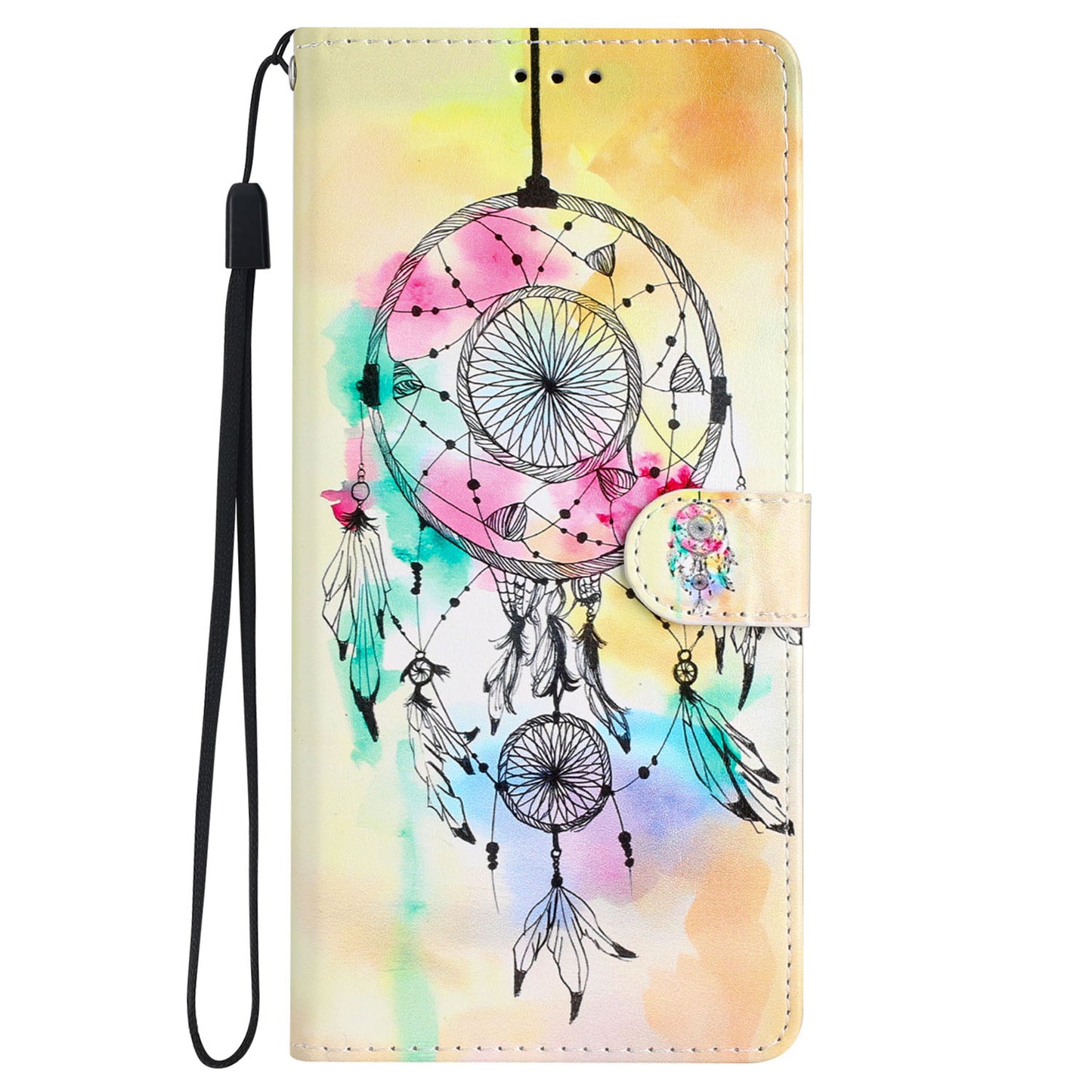For Samsung Galaxy S24+ Case Pattern Printing PU Leather Wallet Phone Cover - Wind Chime
