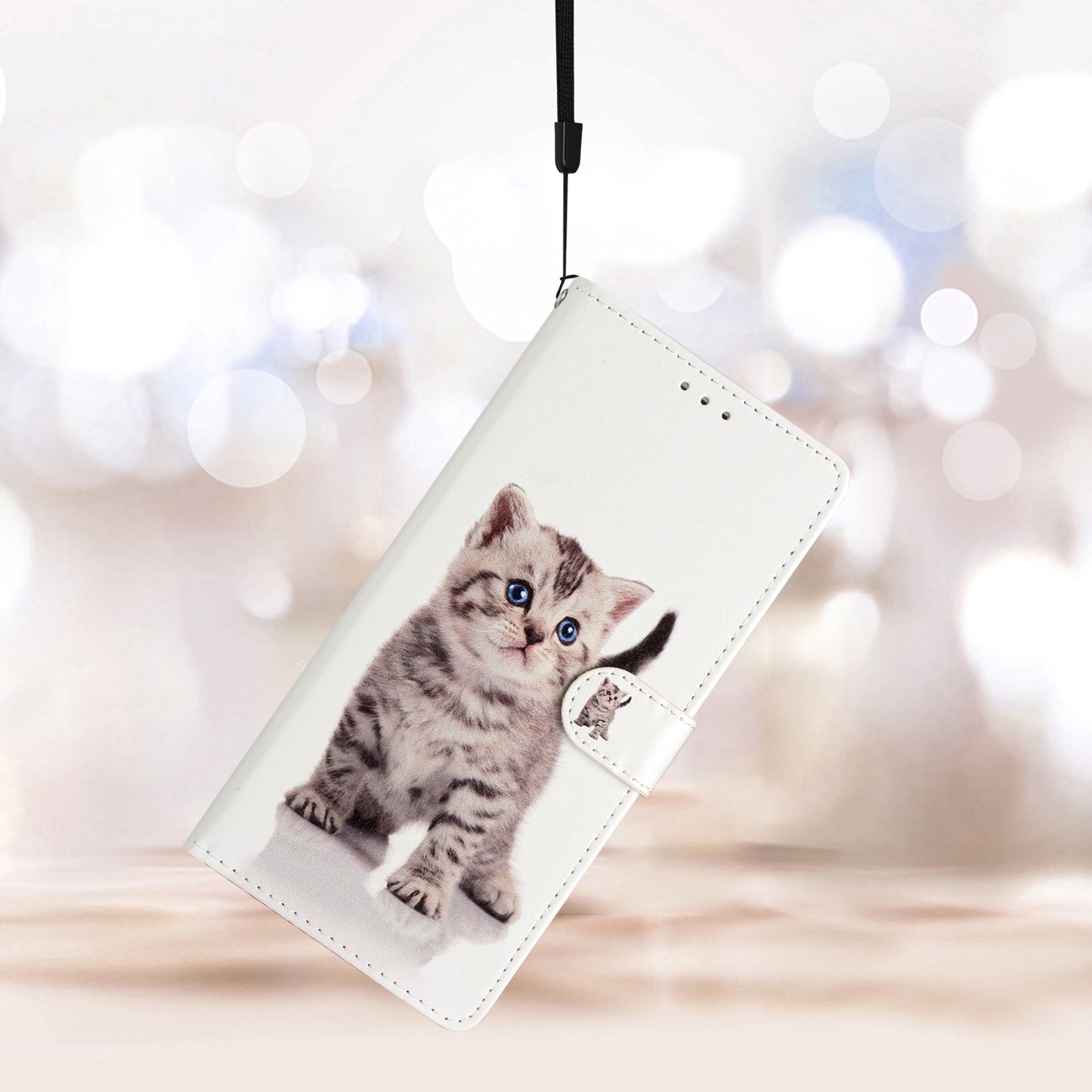 For Samsung Galaxy S24+ Case Pattern Printing PU Leather Wallet Phone Cover - Cute Cat