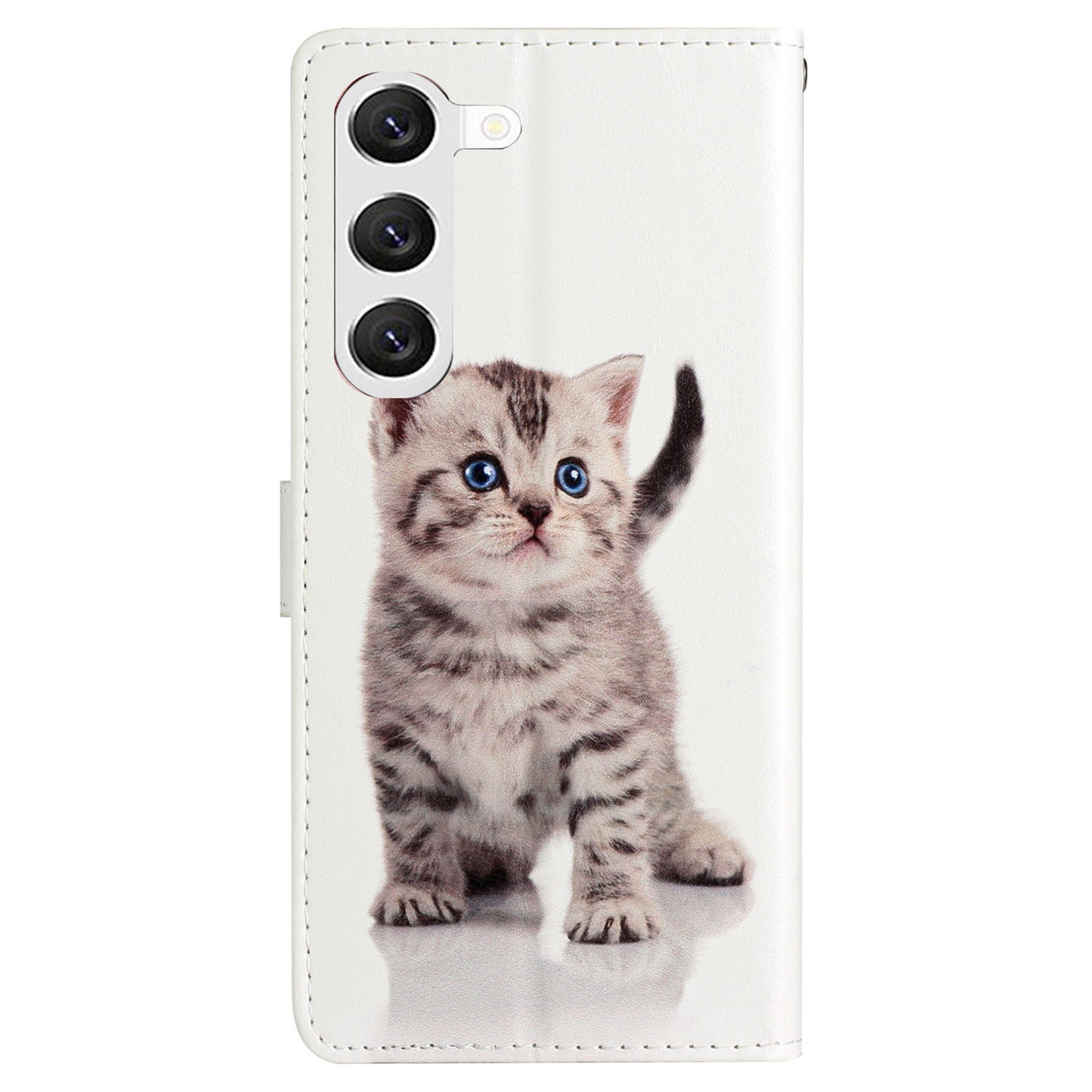 For Samsung Galaxy S24+ Case Pattern Printing PU Leather Wallet Phone Cover - Cute Cat