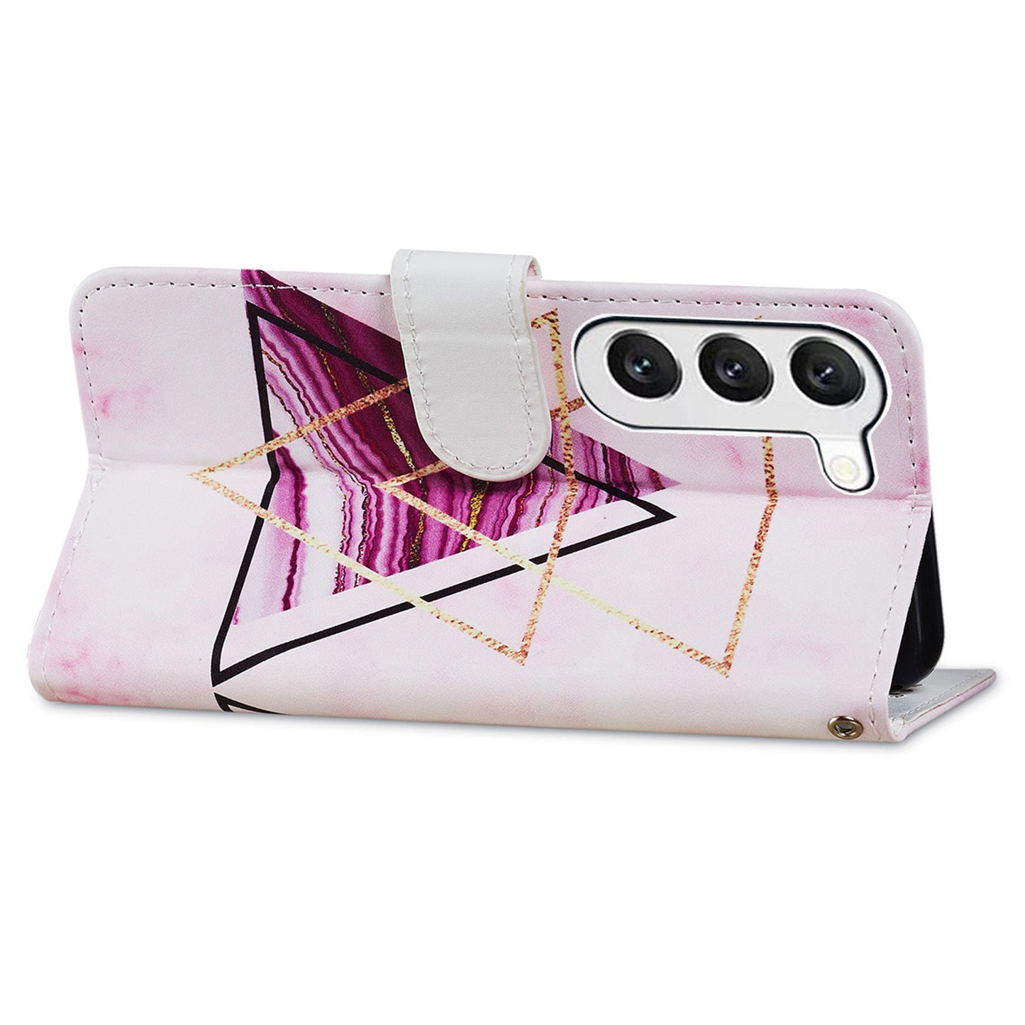 For Samsung Galaxy S24+ Case Pattern Printing PU Leather Wallet Phone Cover - Tri-color Marble