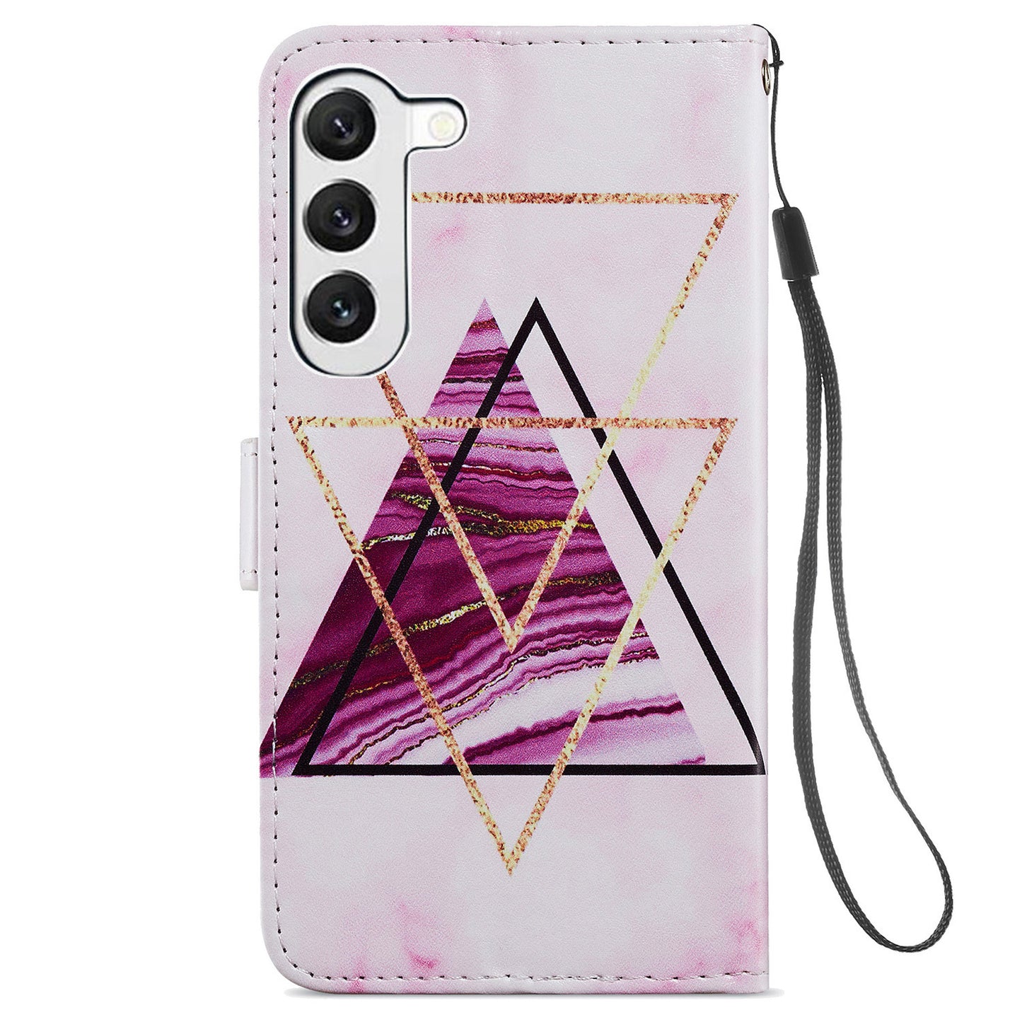 For Samsung Galaxy S24+ Case Pattern Printing PU Leather Wallet Phone Cover - Tri-color Marble