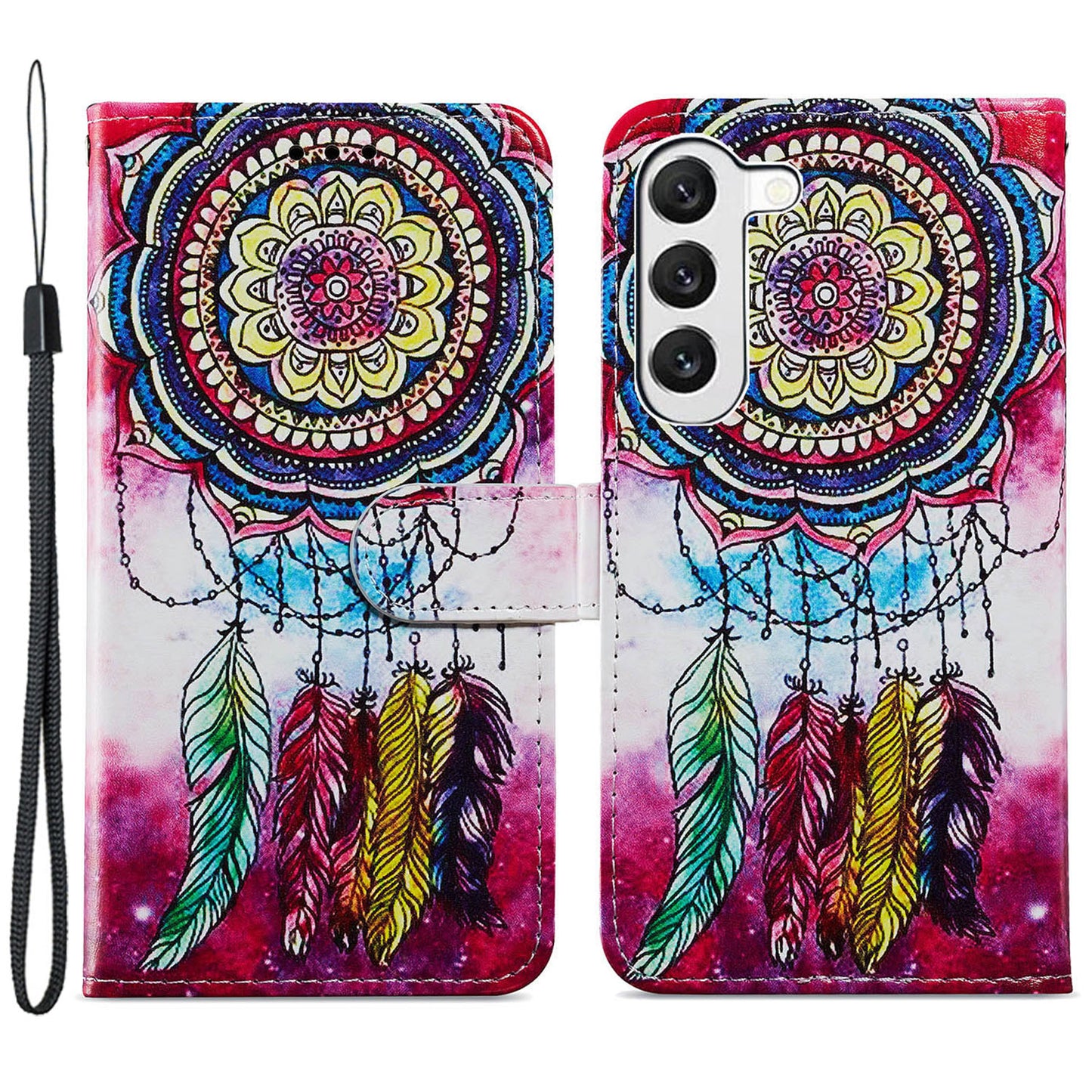 For Samsung Galaxy S24+ Case Pattern Printing PU Leather Wallet Phone Cover - Dream Catcher