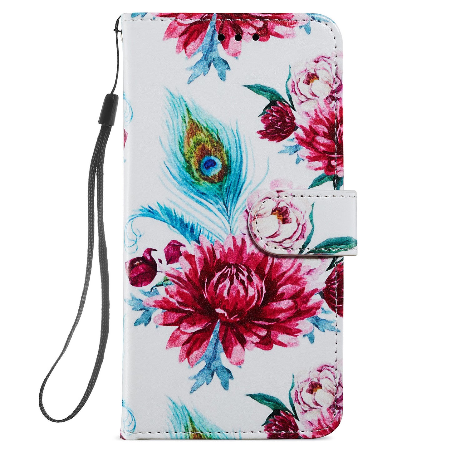 For Samsung Galaxy S24+ Case Pattern Printing PU Leather Wallet Phone Cover - Peacock Flower