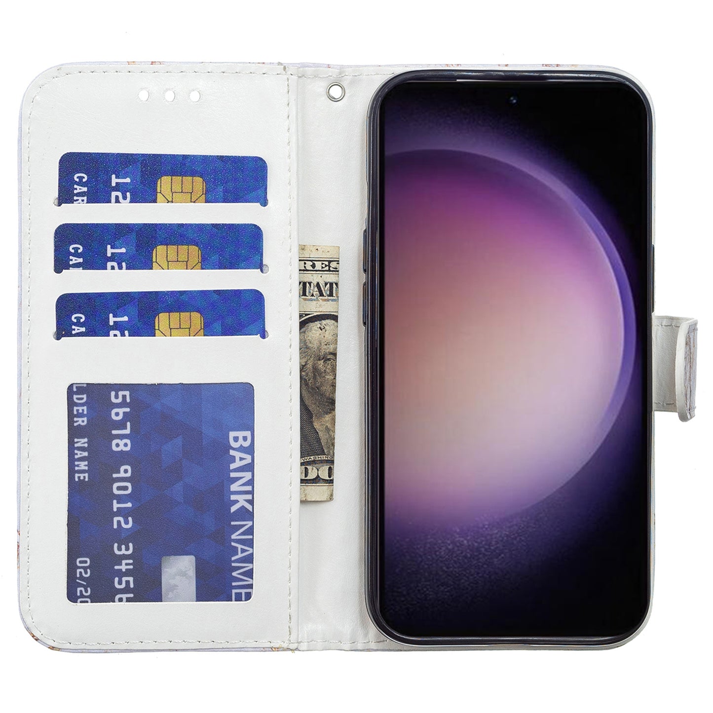 For Samsung Galaxy S24 Ultra Case PU Leather Flip Pattern Printing Phone Cover - Golden Butterfly