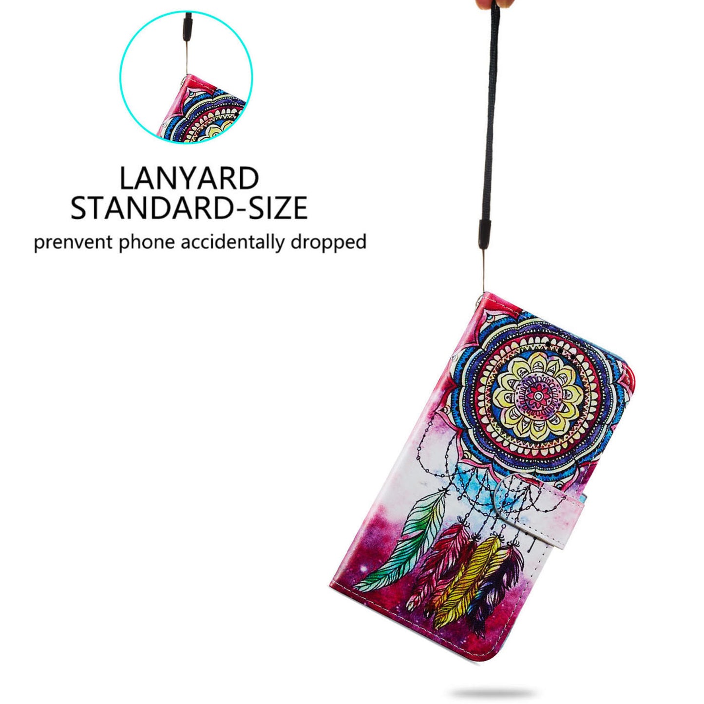 For Samsung Galaxy S24 Ultra Case PU Leather Flip Pattern Printing Phone Cover - Dream Catcher
