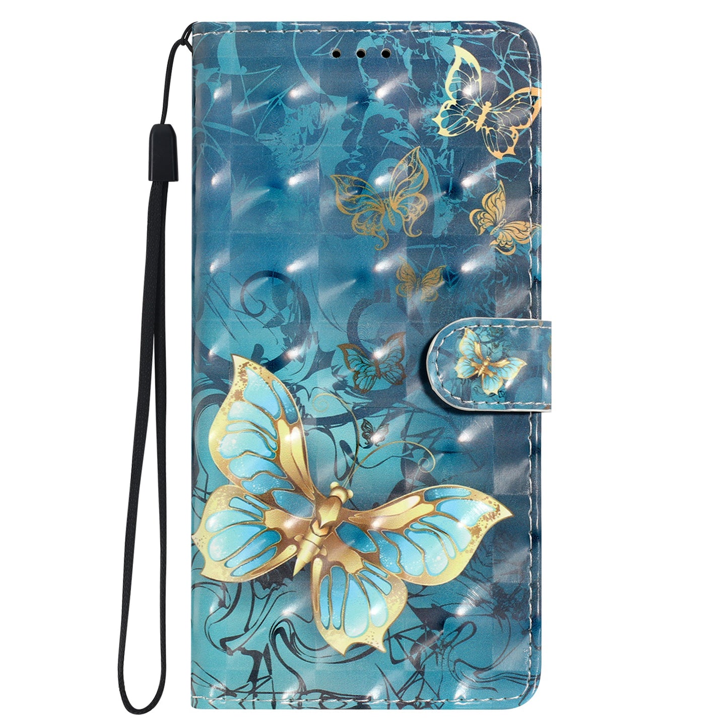 For Samsung Galaxy S24 Ultra Case PU Leather Wallet 3D Pattern Phone Cover - Butterfly