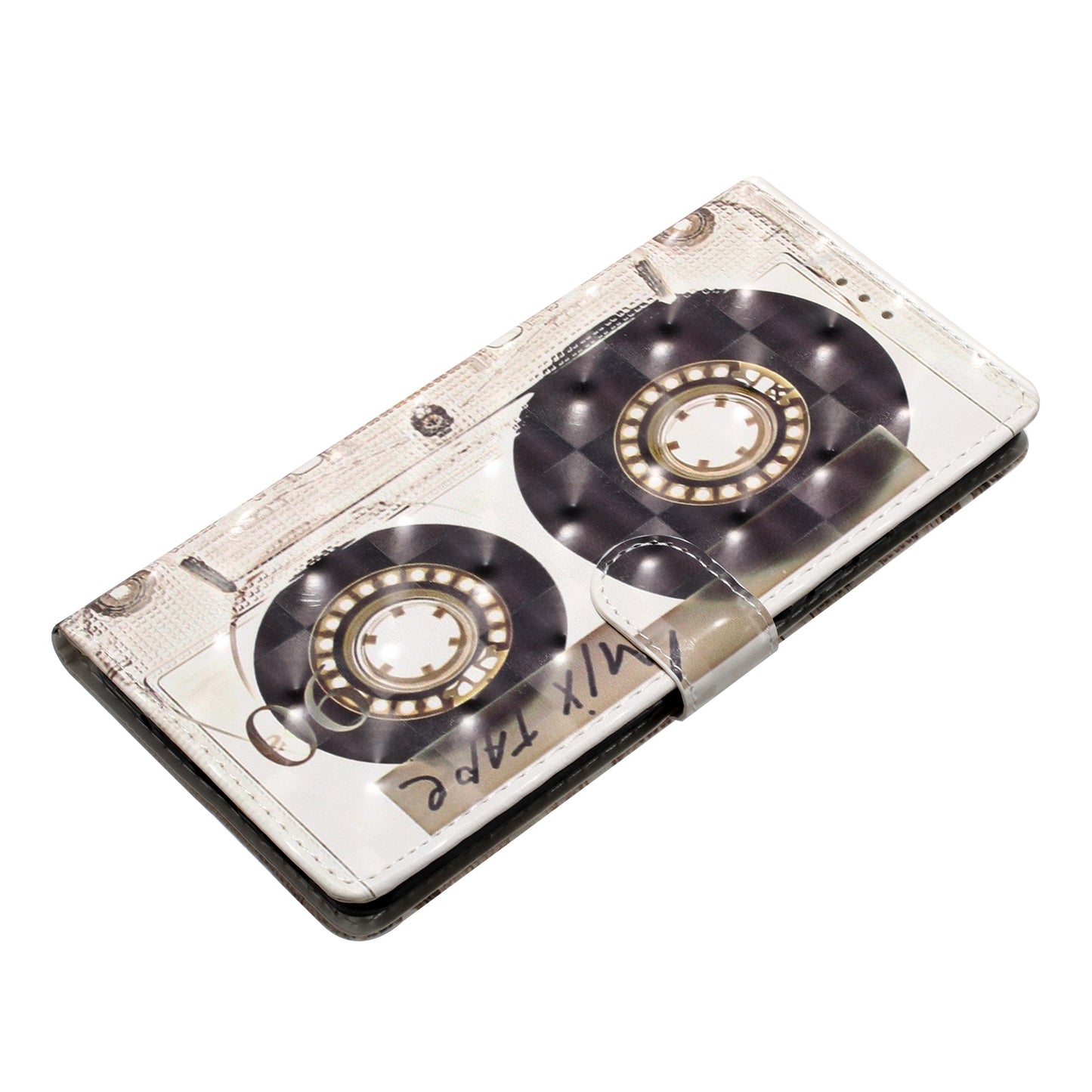 For Samsung Galaxy S24 Ultra Case PU Leather Wallet 3D Pattern Phone Cover - Tape