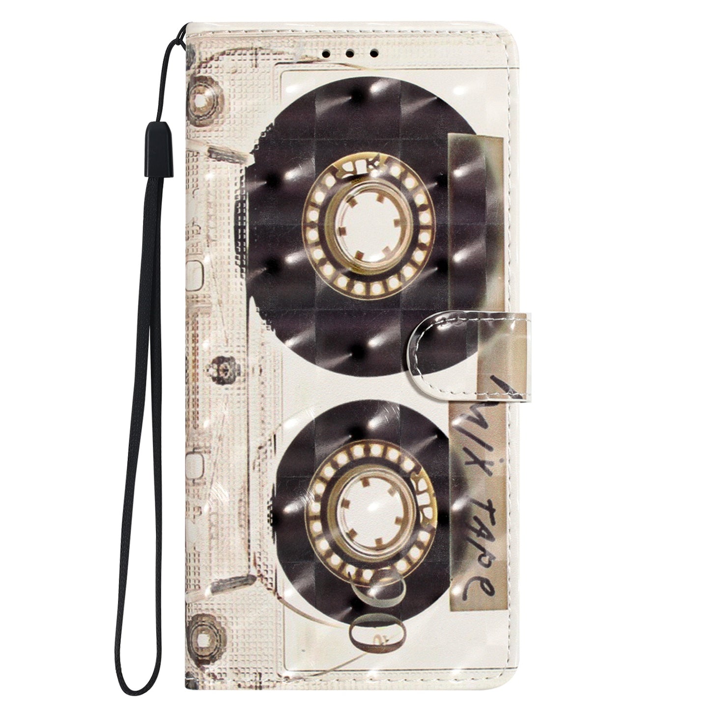 For Samsung Galaxy S24 Ultra Case PU Leather Wallet 3D Pattern Phone Cover - Tape