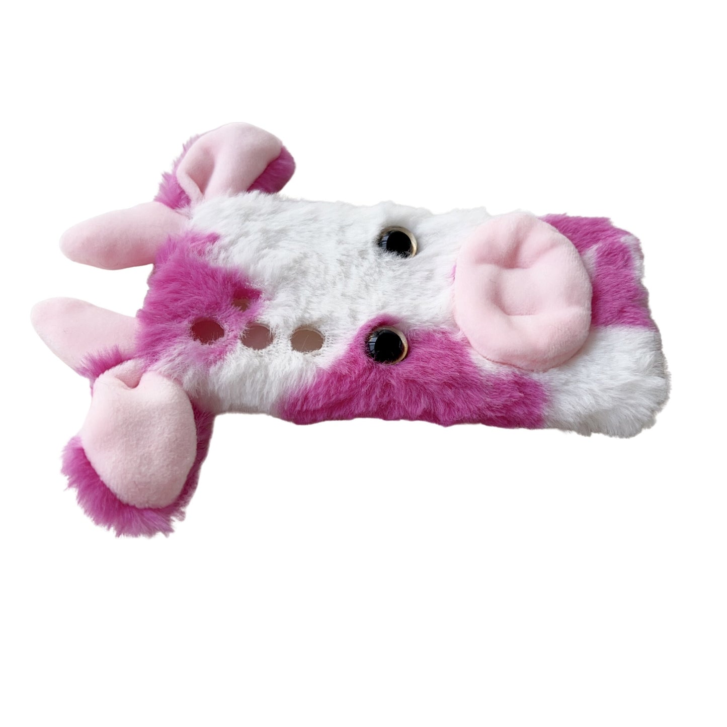For Samsung Galaxy S24 Case Cute Stylish Cows Ear Furry Soft TPU Case - Rose